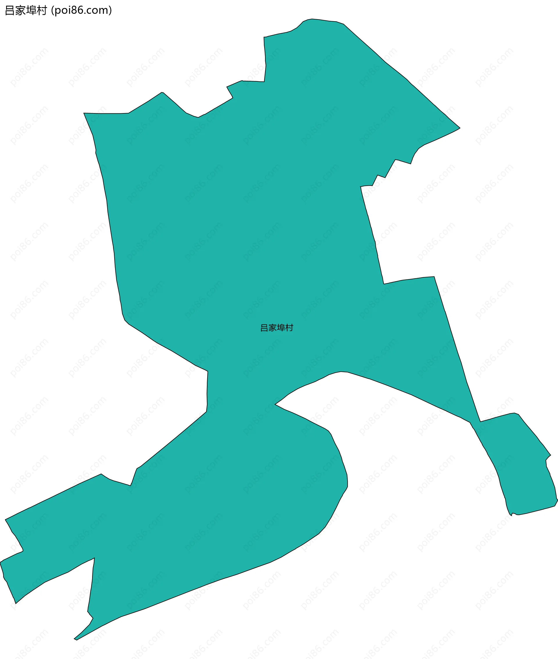 吕家埠村边界地图