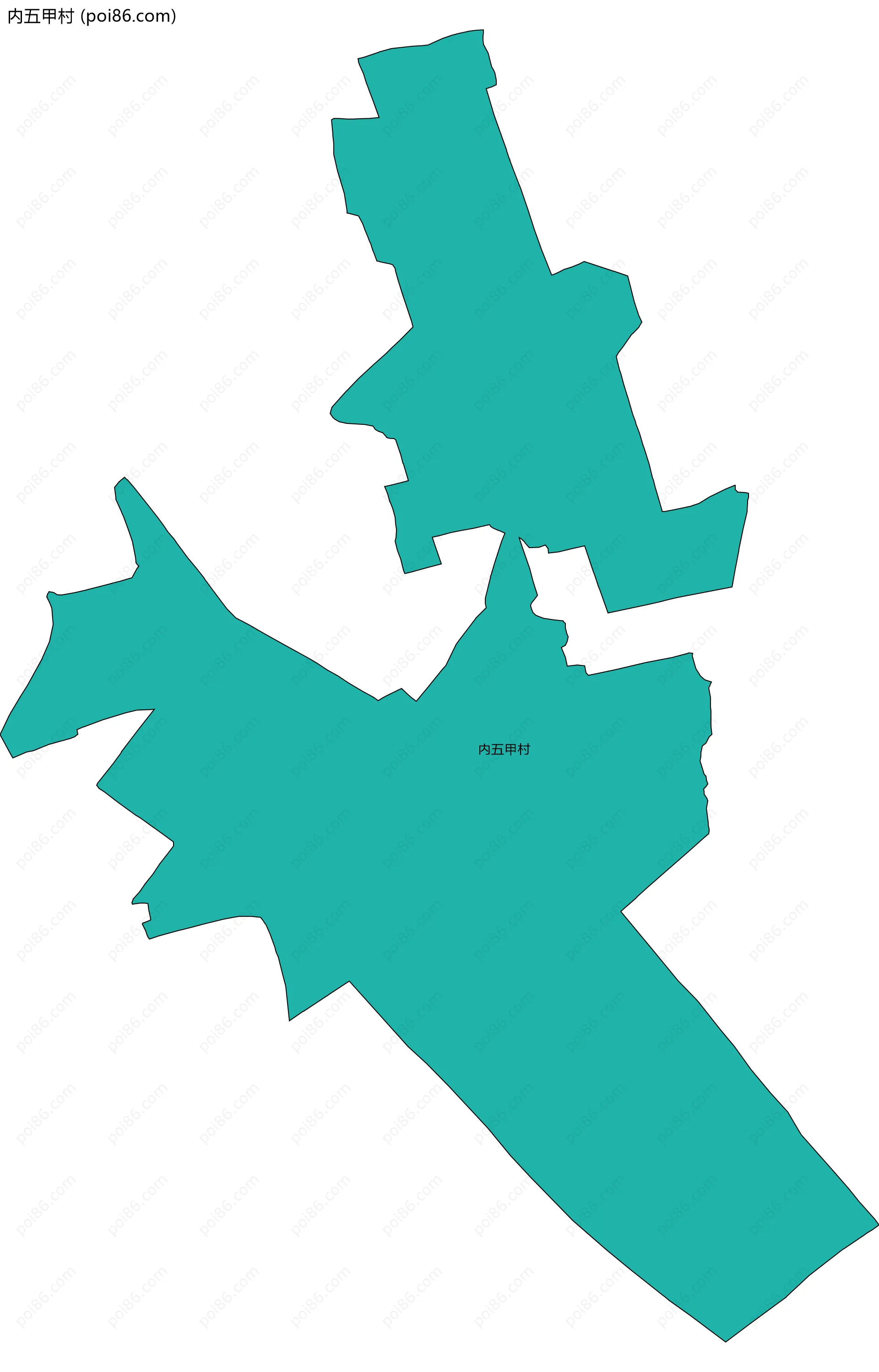 内五甲村边界地图