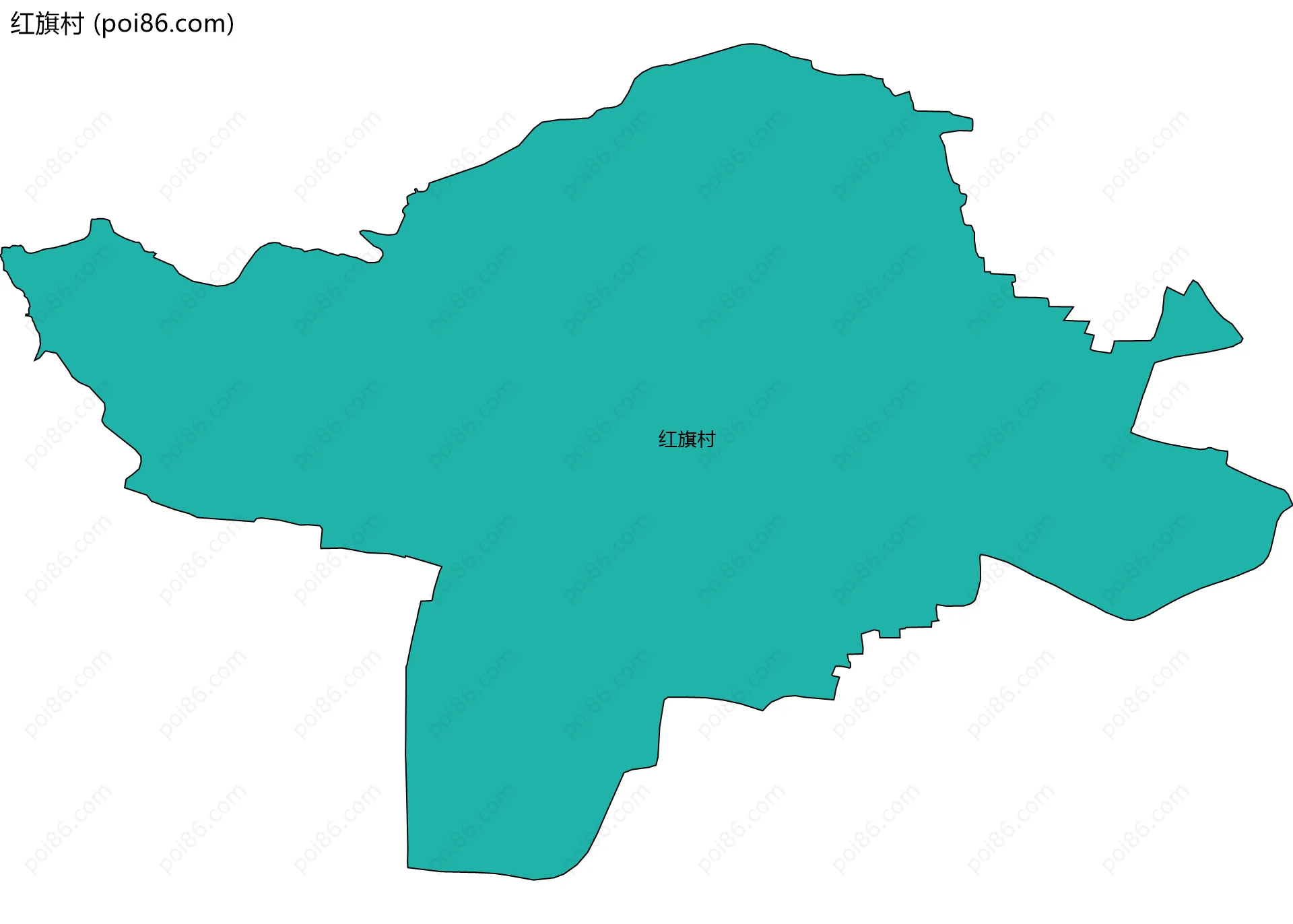 红旗村边界地图