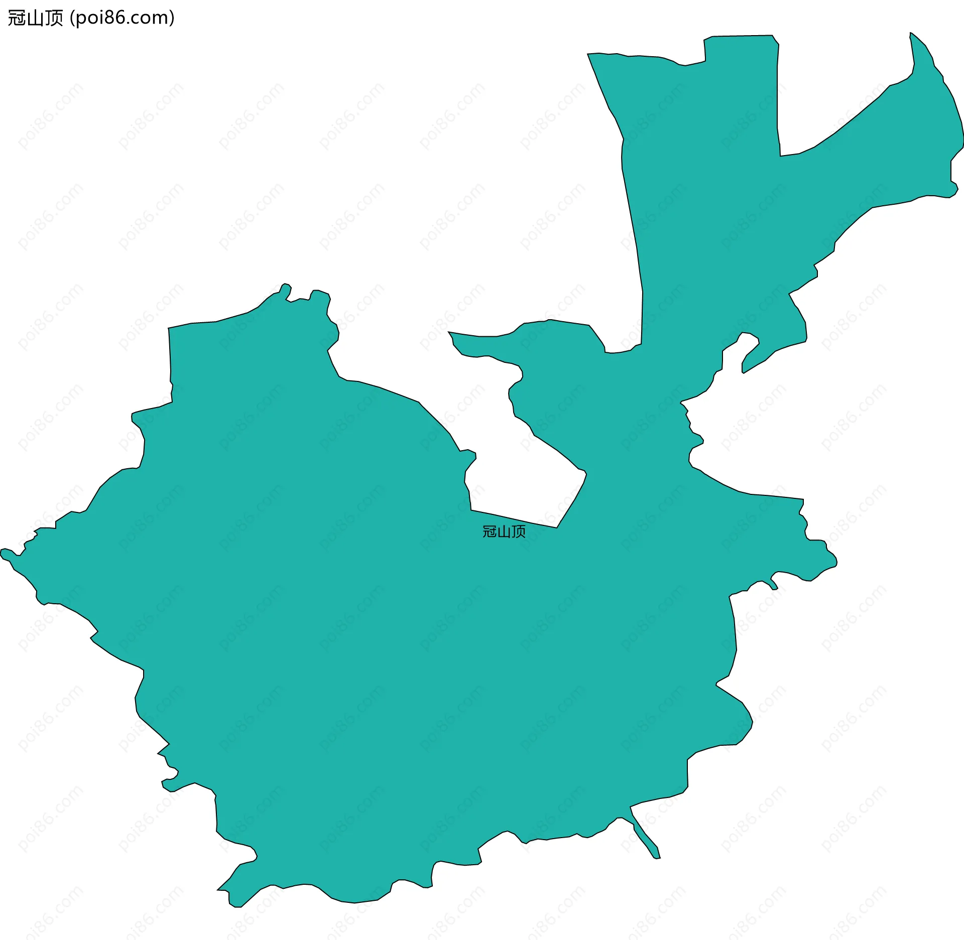 冠山顶边界地图