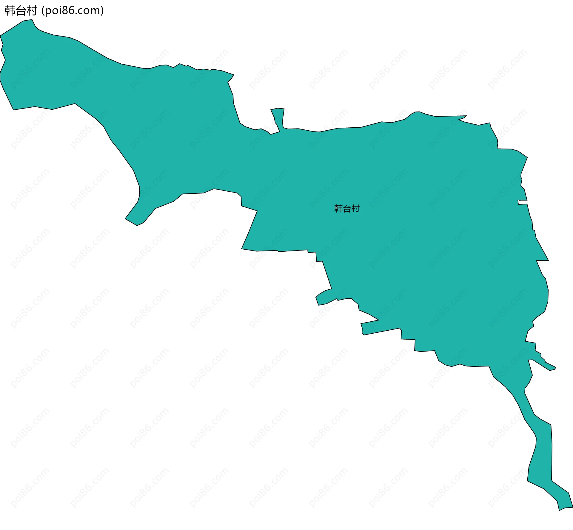 韩台村边界地图