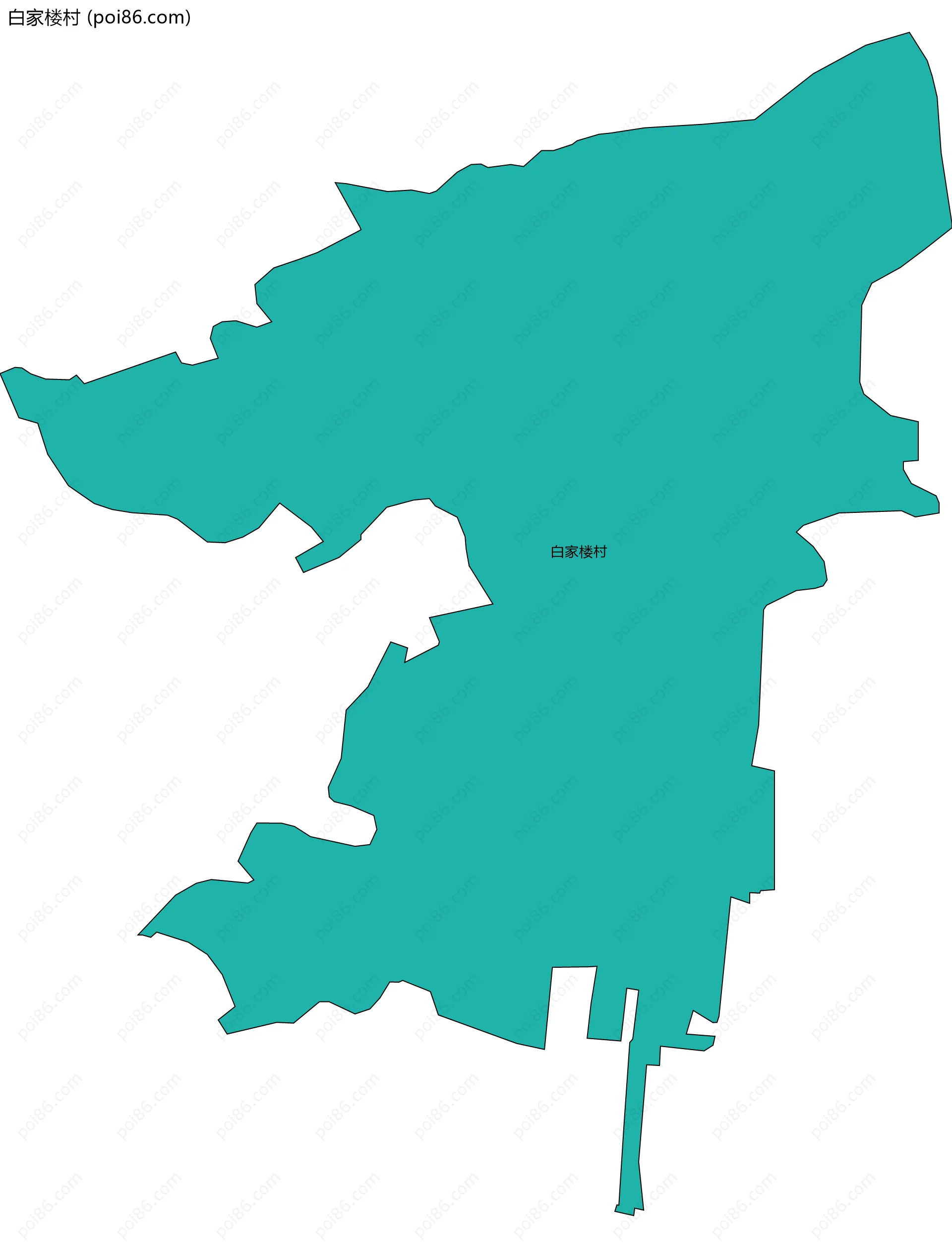 白家楼村边界地图