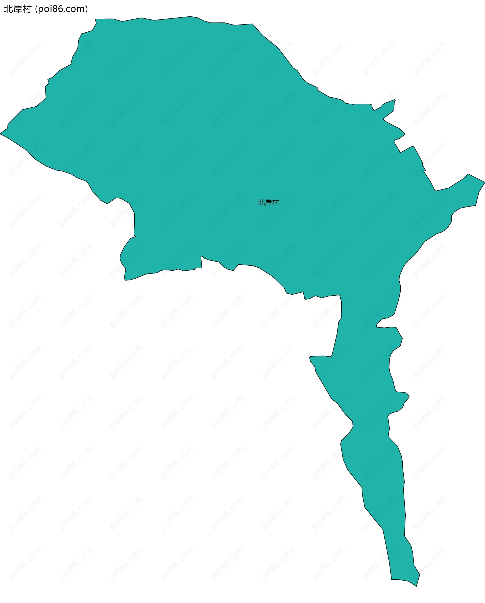 北岸村边界地图