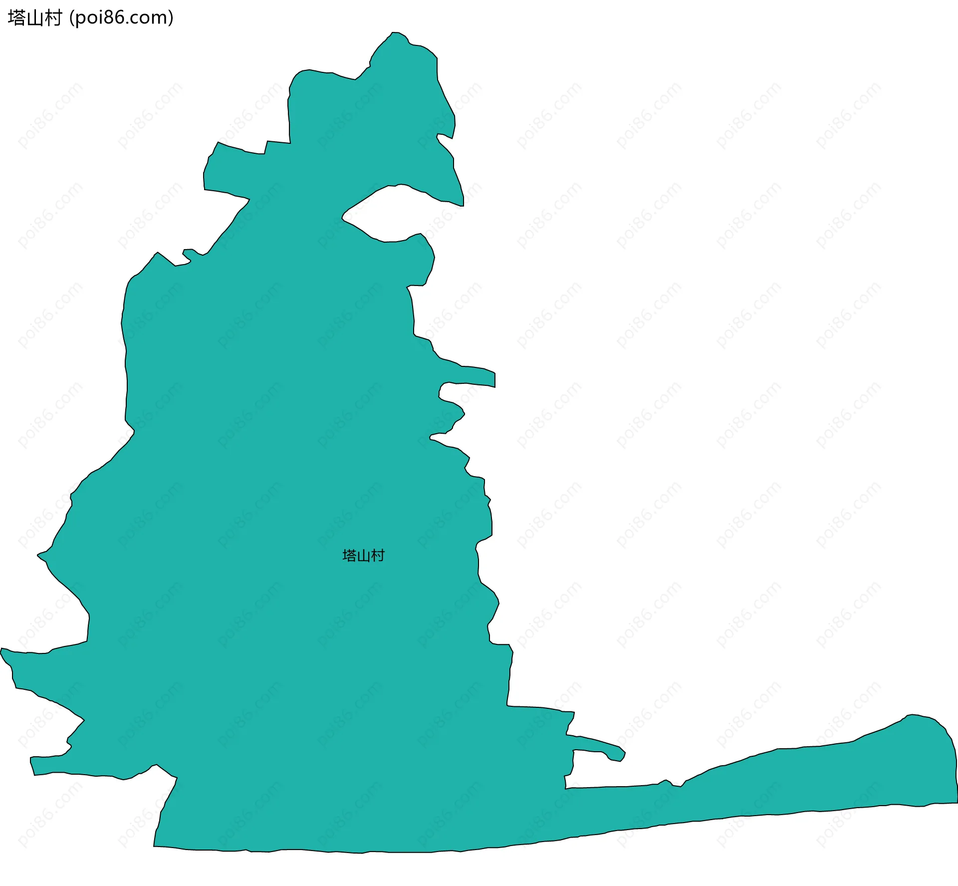 塔山村边界地图