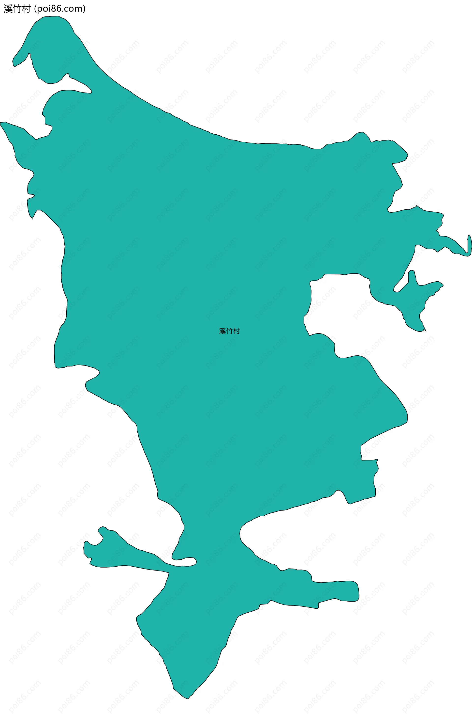 溪竹村边界地图