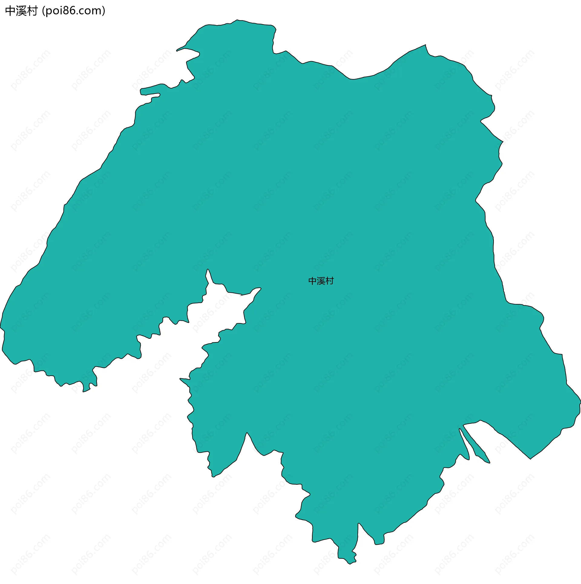 中溪村边界地图