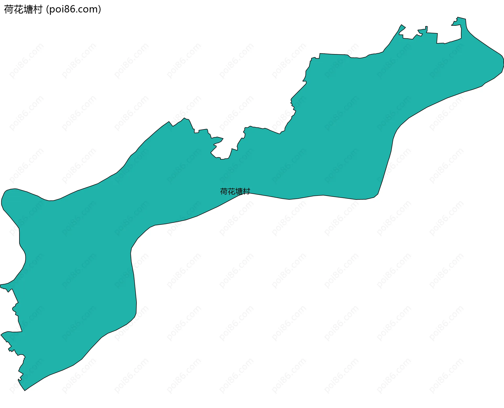 荷花塘村边界地图