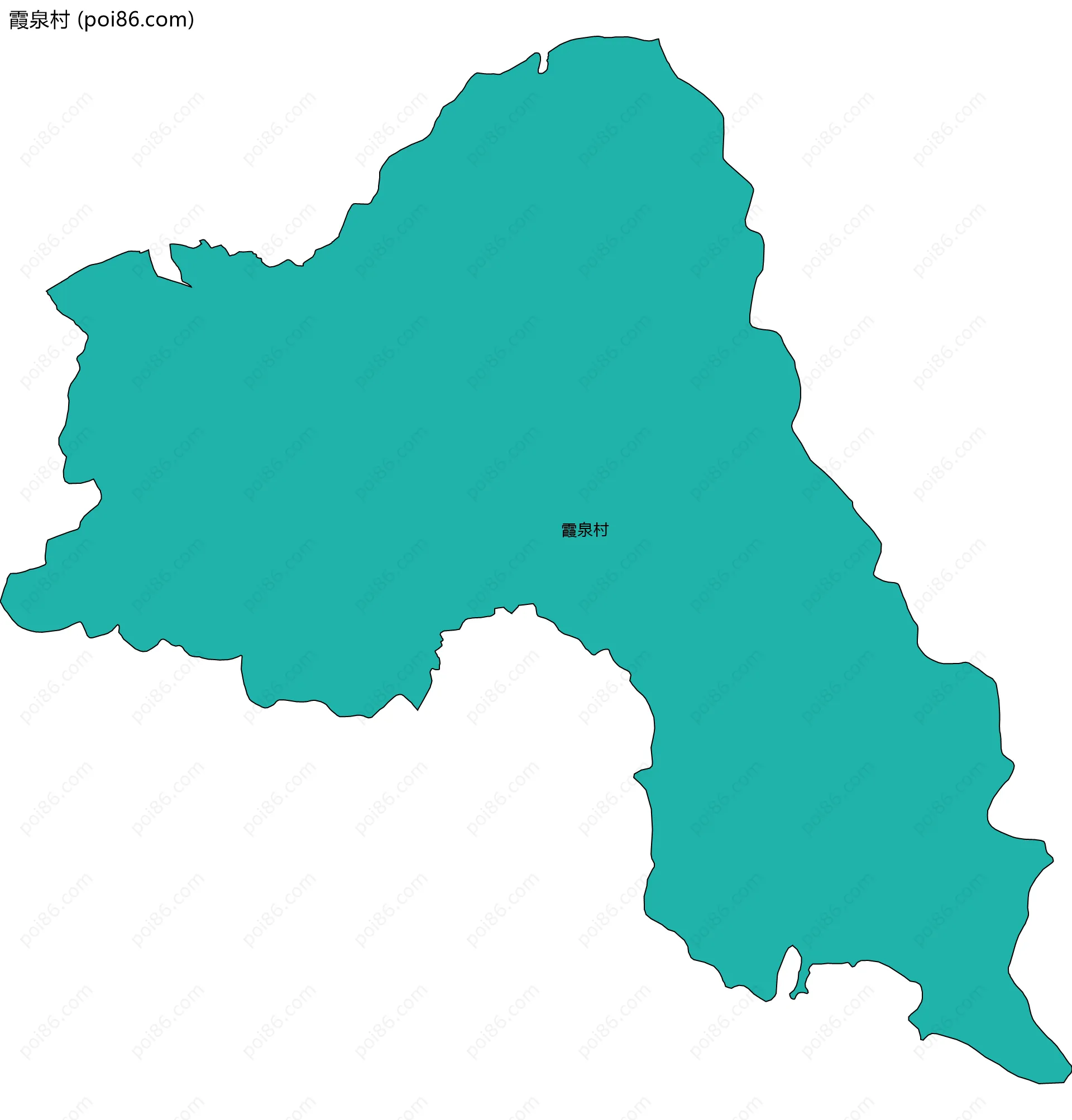 霞泉村边界地图