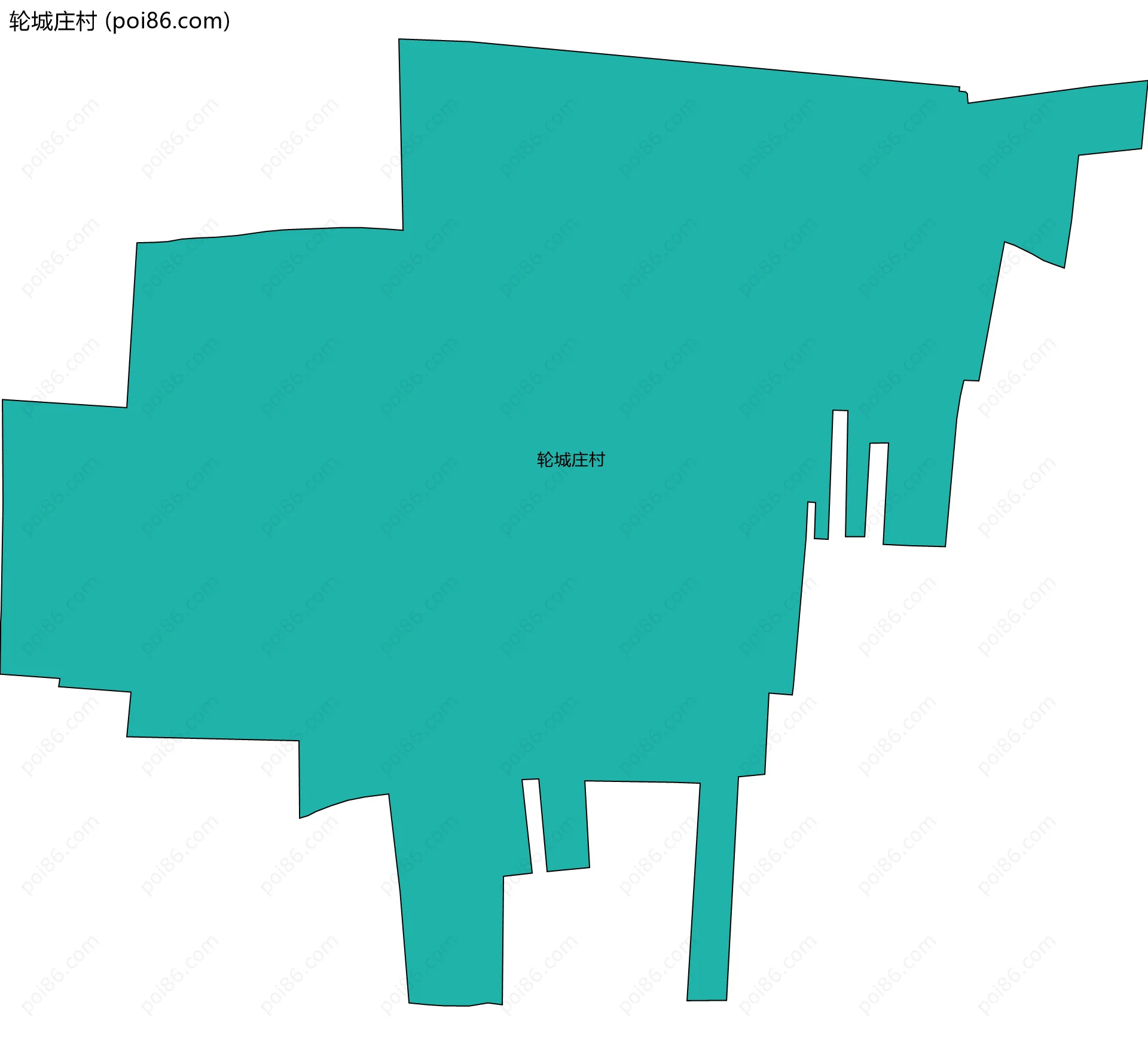 轮城庄村边界地图