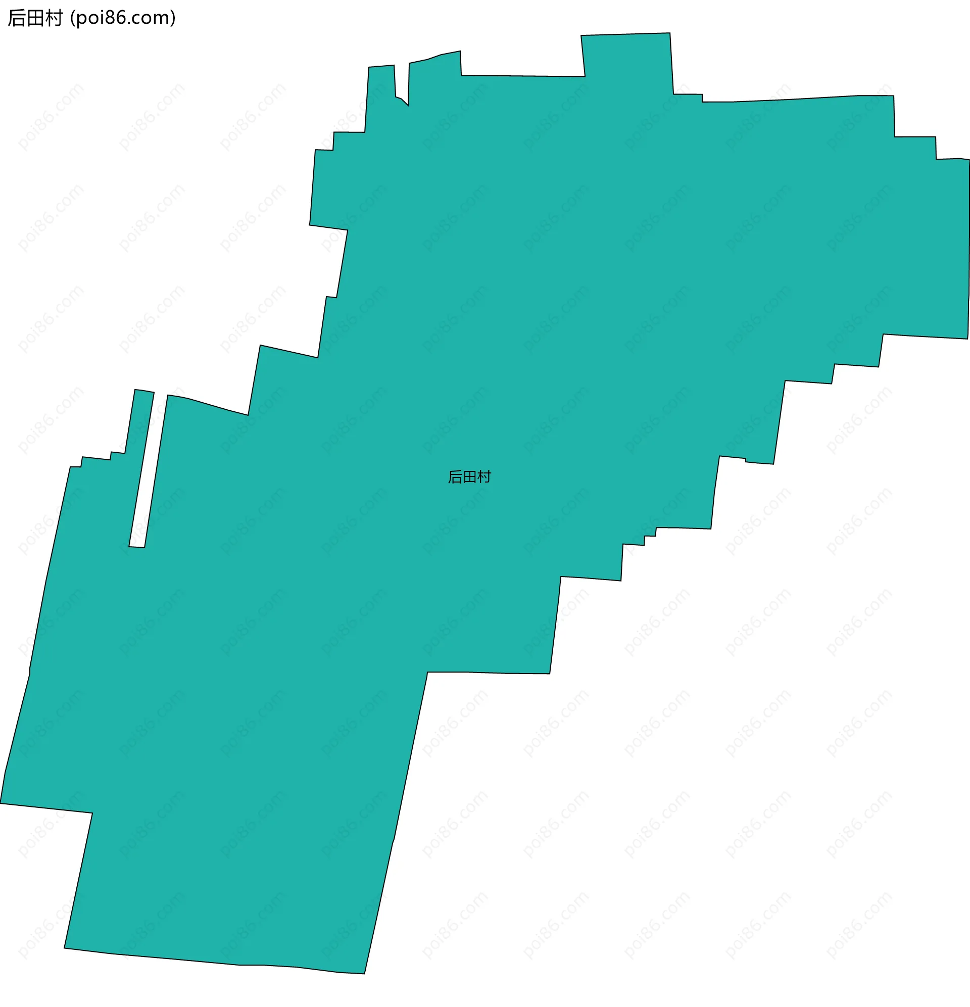 后田村边界地图