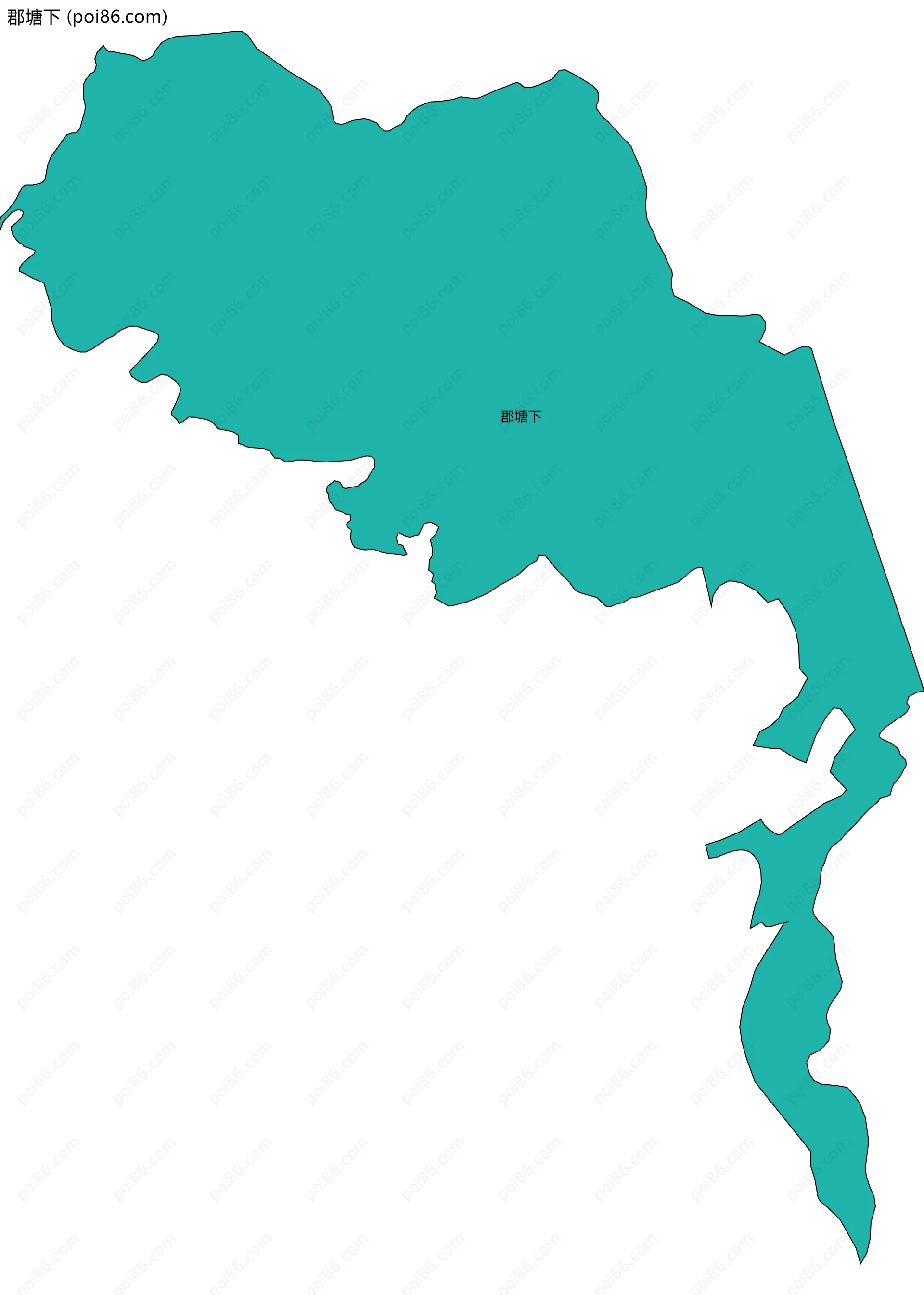 郡塘下边界地图