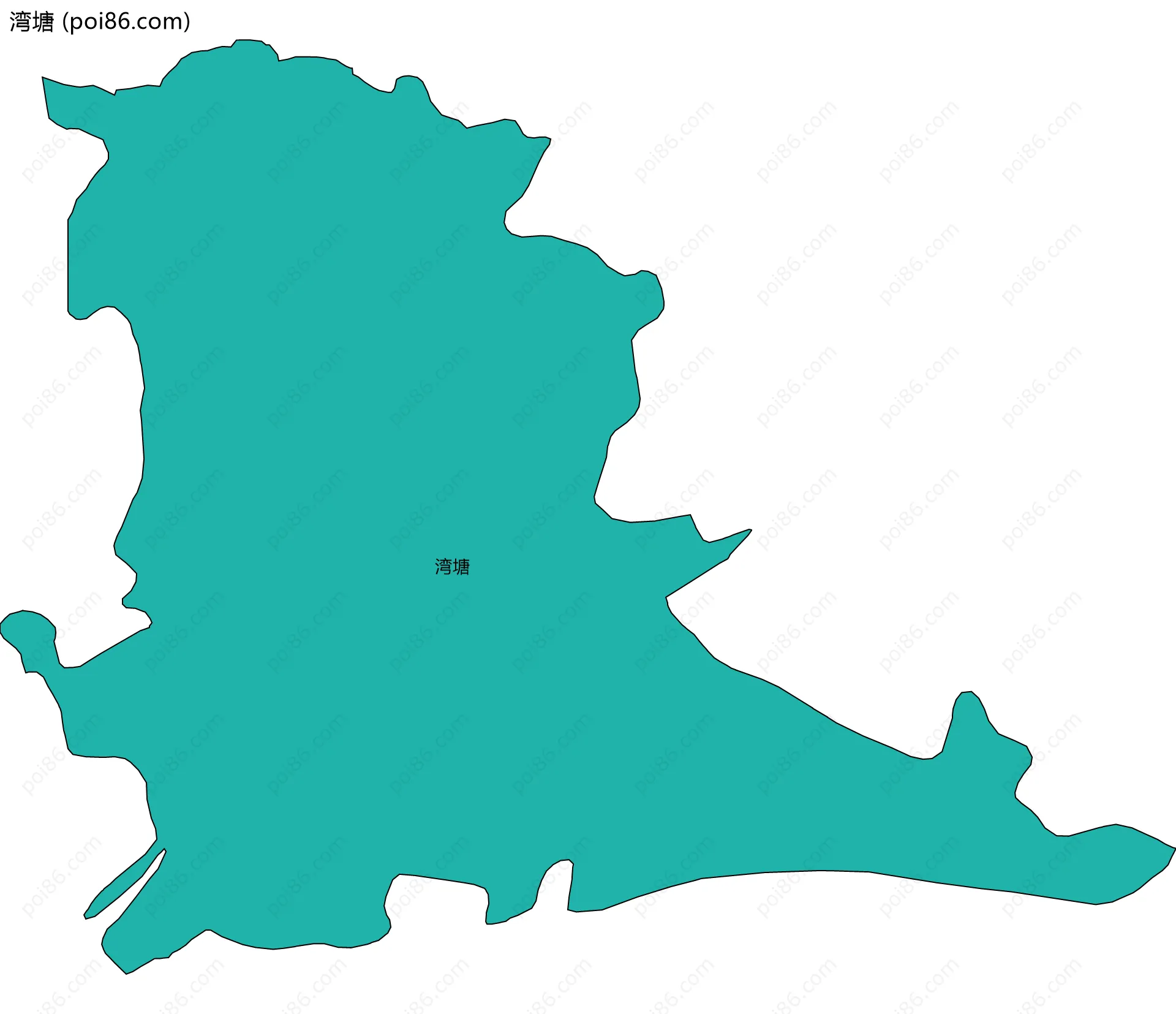 湾塘边界地图
