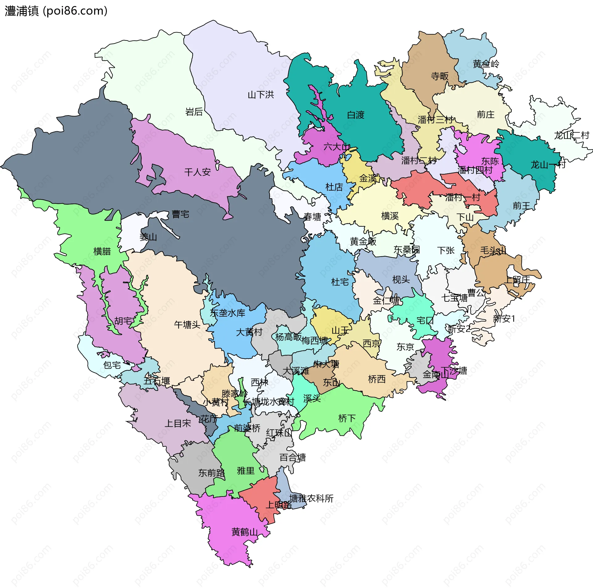 澧浦镇边界地图(五级行政区划)