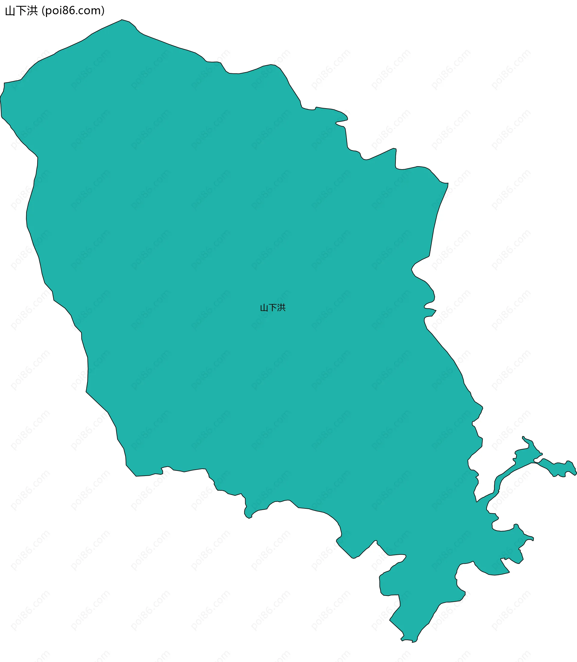 山下洪边界地图