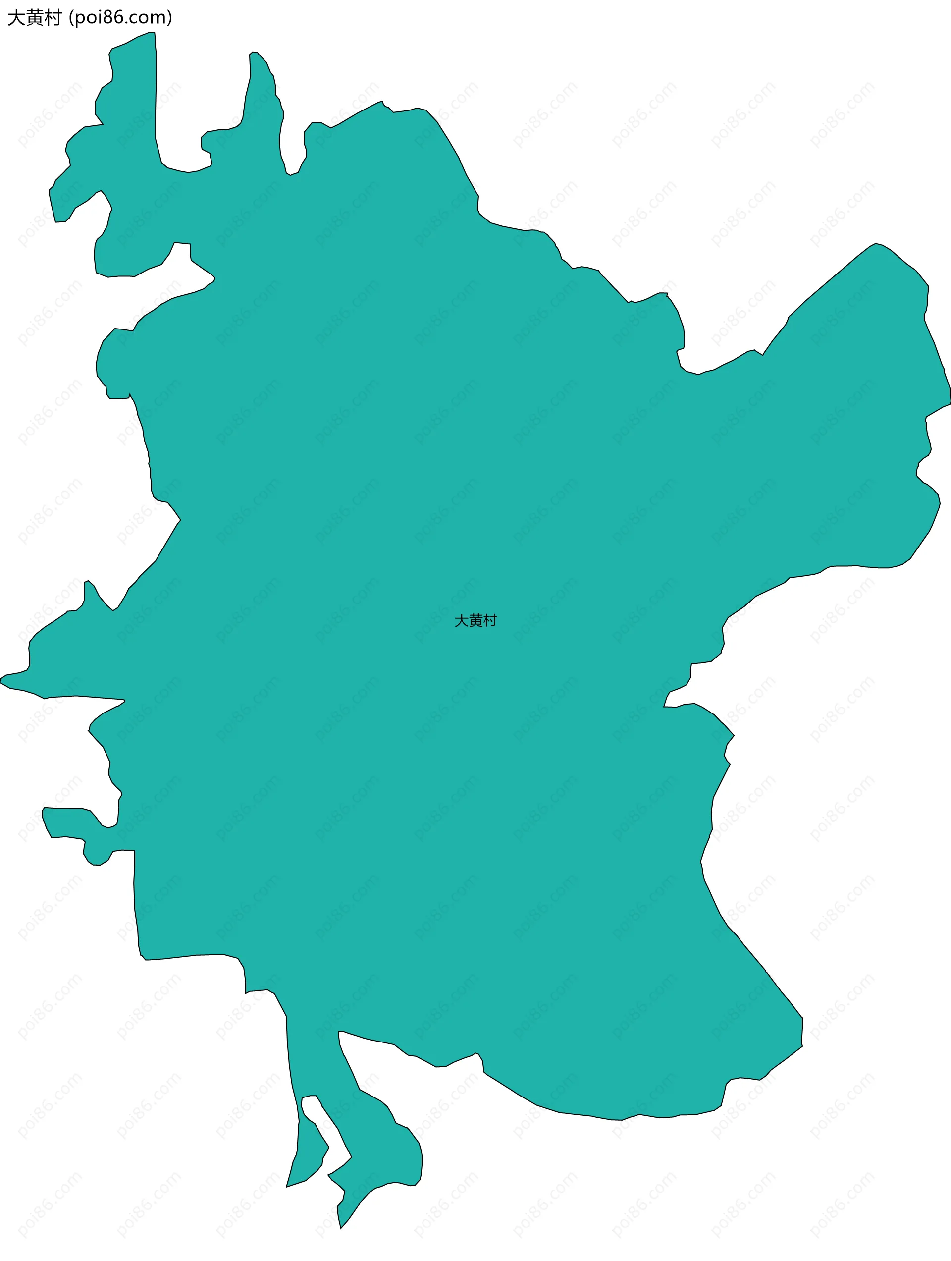 大黄村边界地图