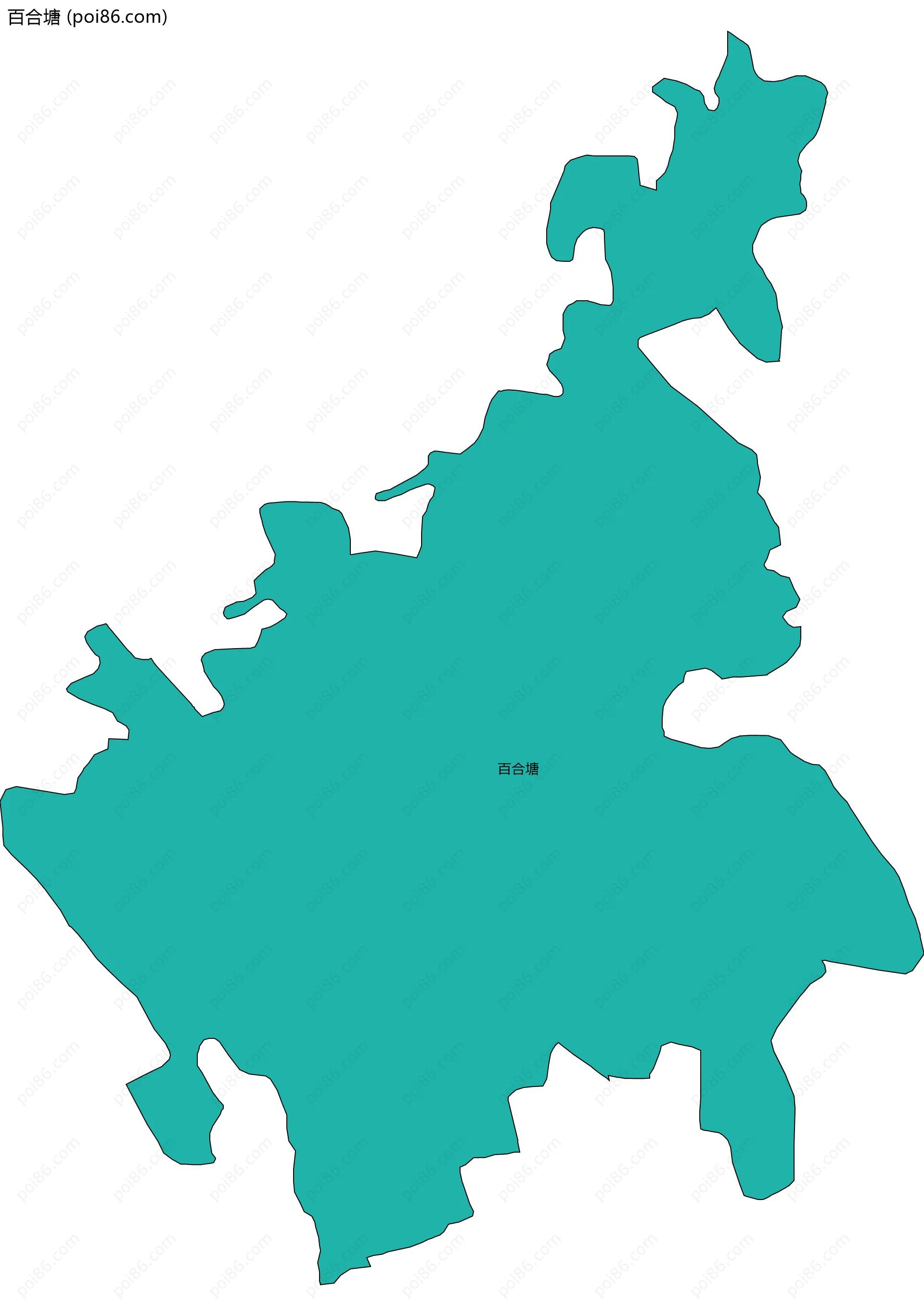 百合塘边界地图