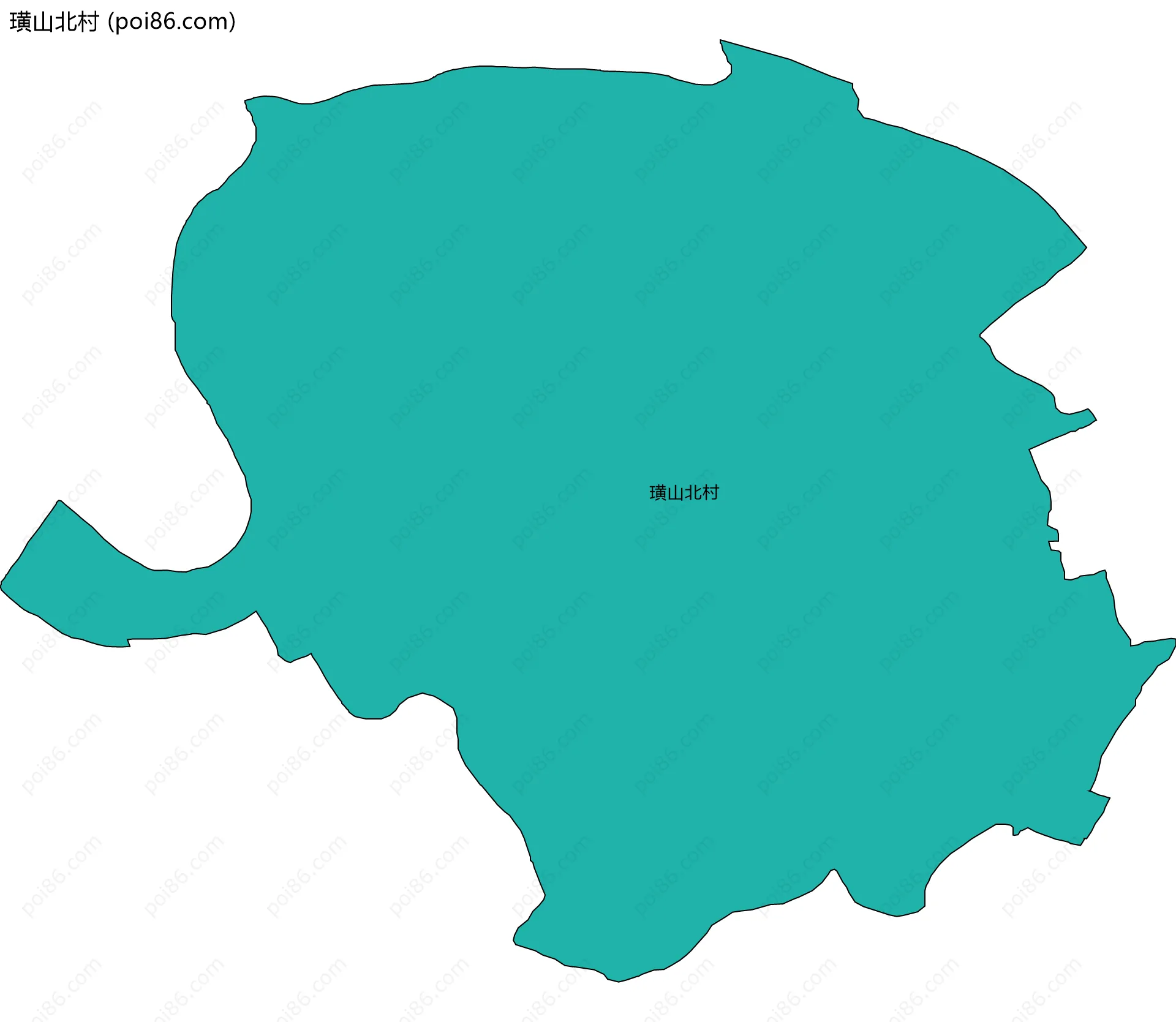 璜山北村边界地图