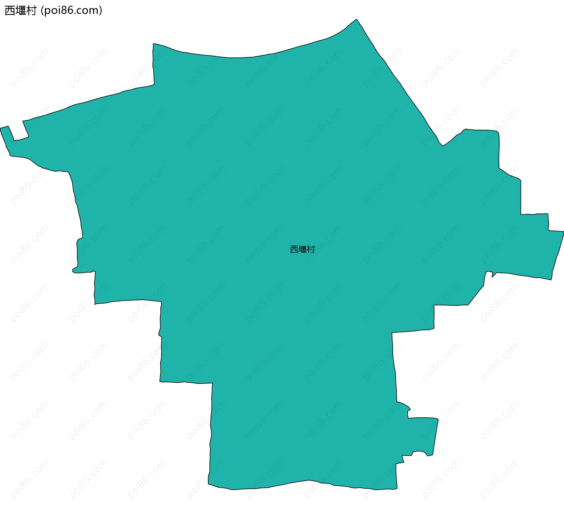 西堰村边界地图