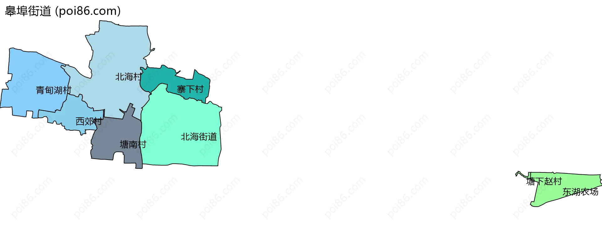 皋埠街道边界地图(五级行政区划)