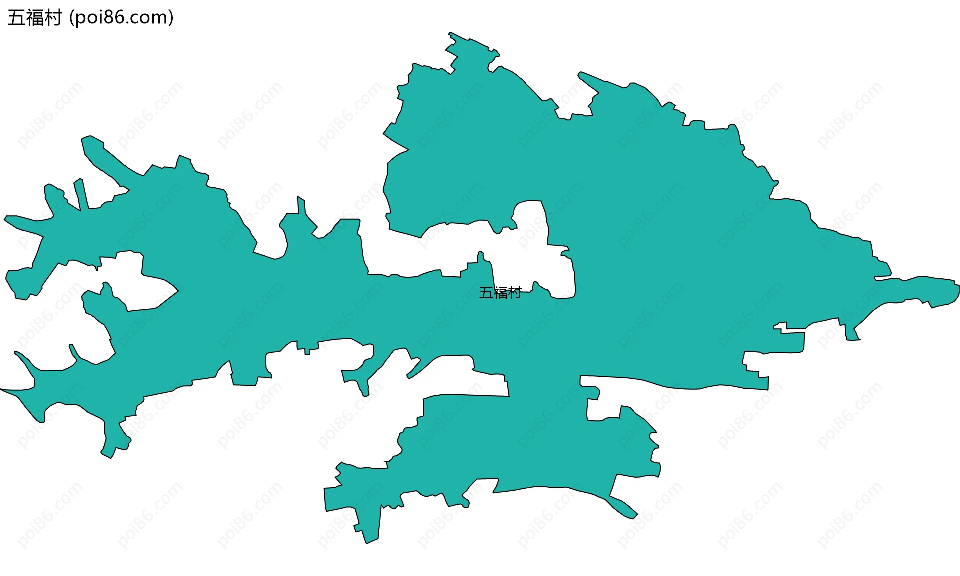 五福村边界地图