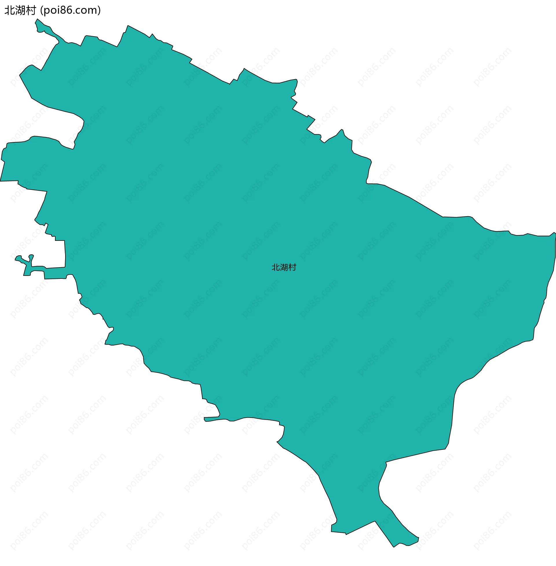 北湖村边界地图