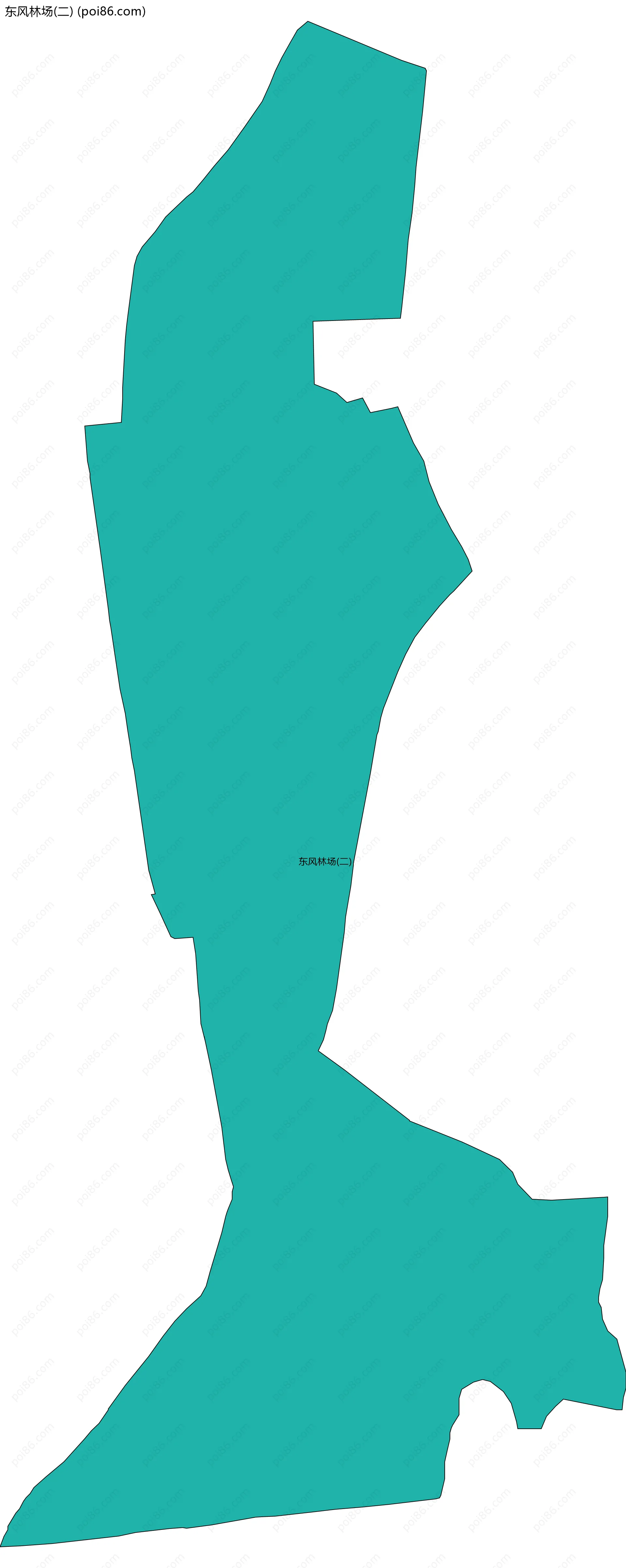 东风林场(二)边界地图