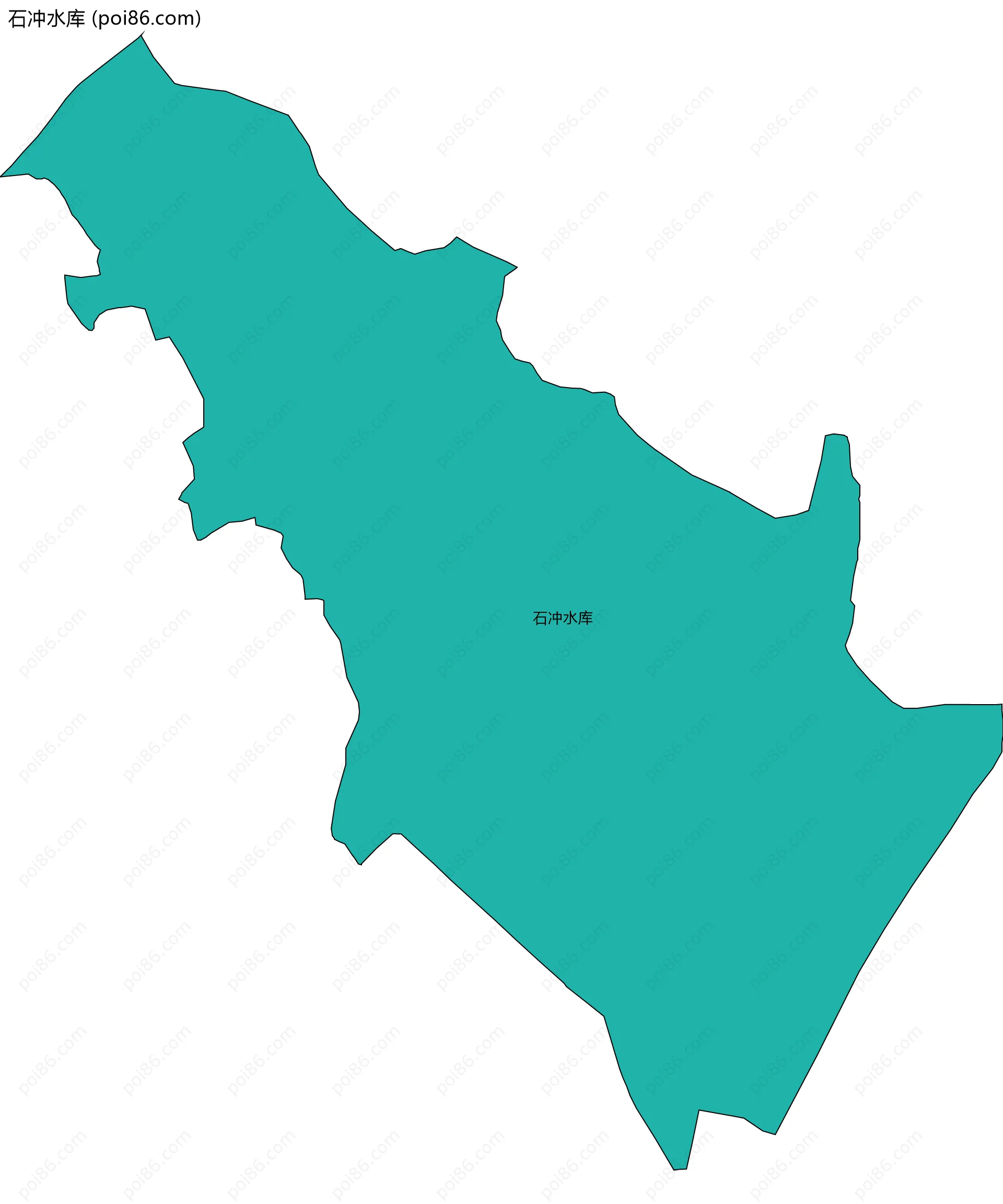 石冲水库边界地图