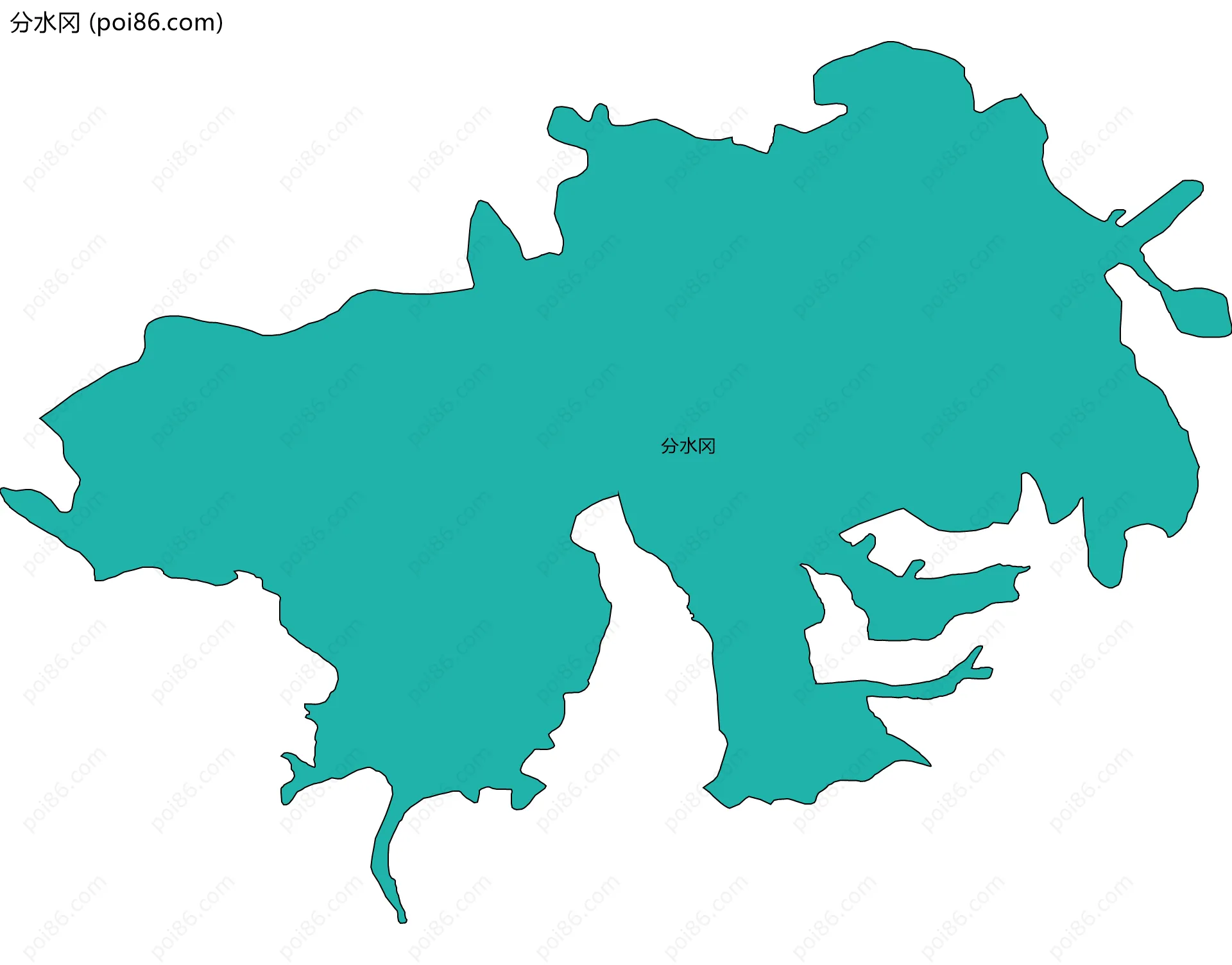分水冈边界地图