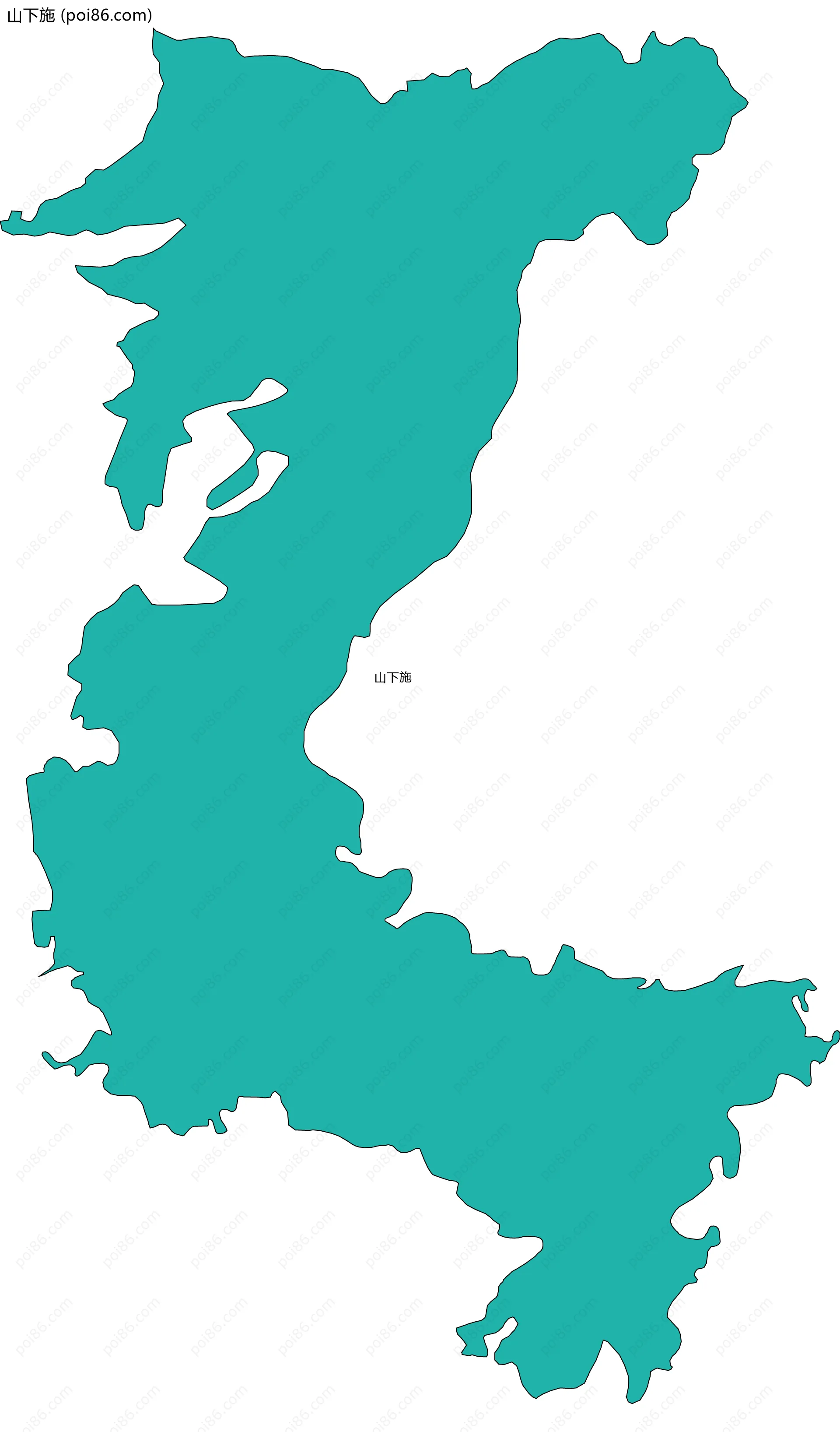山下施边界地图