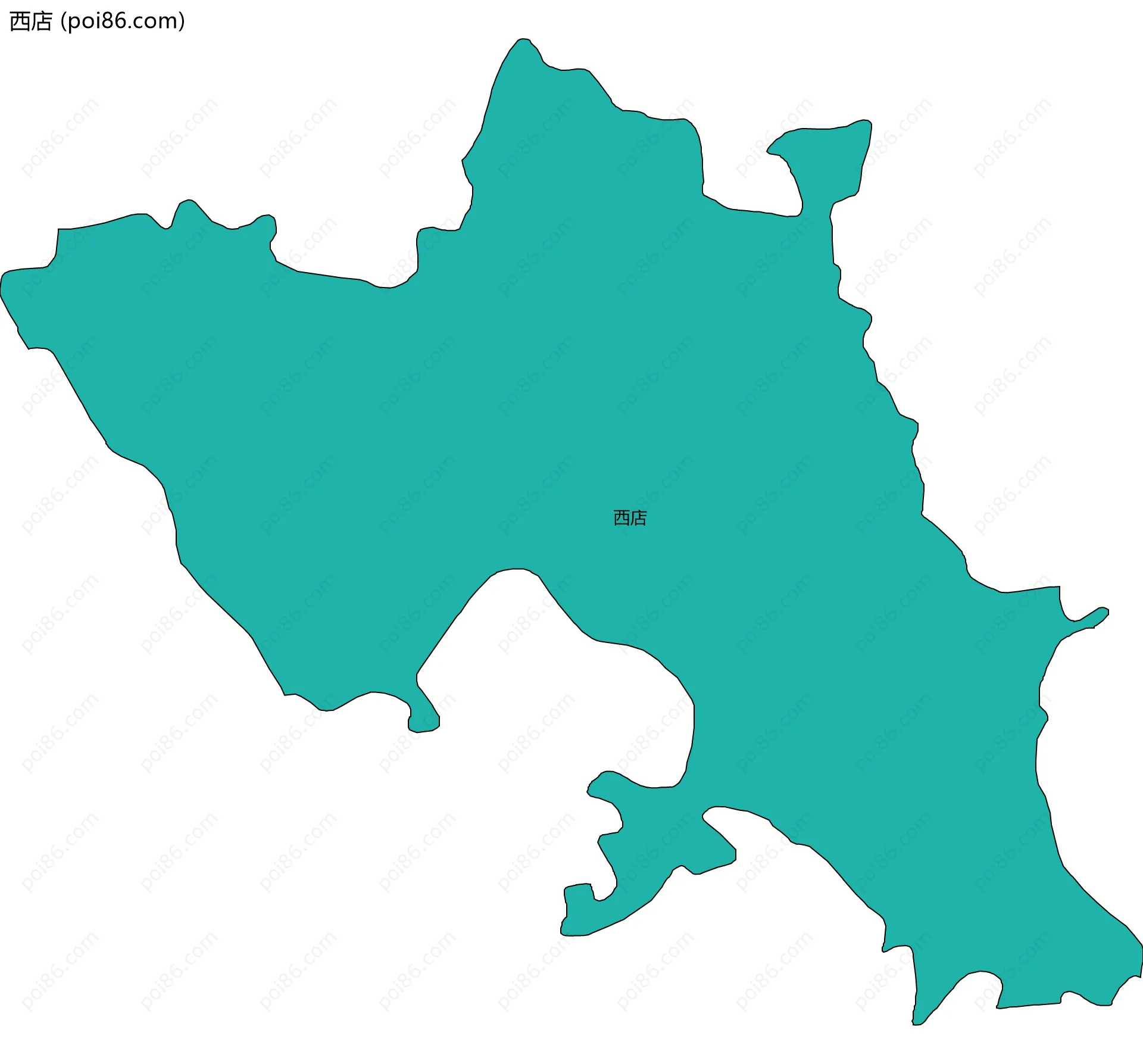 西店边界地图