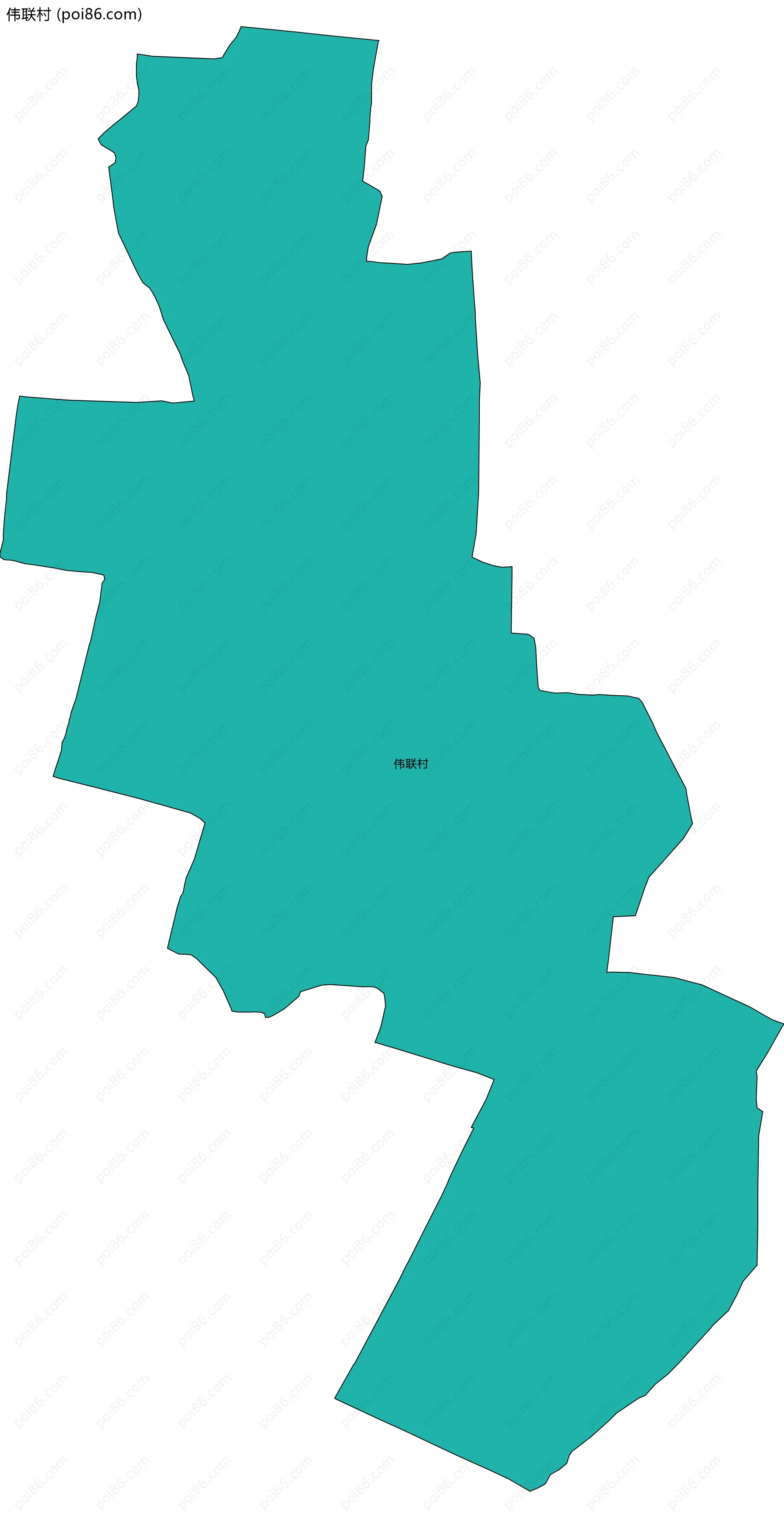 伟联村边界地图