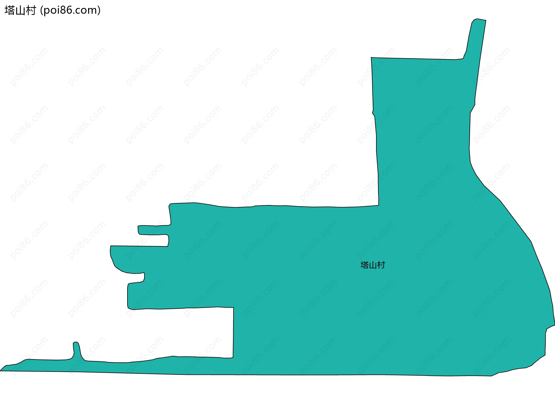 塔山村边界地图