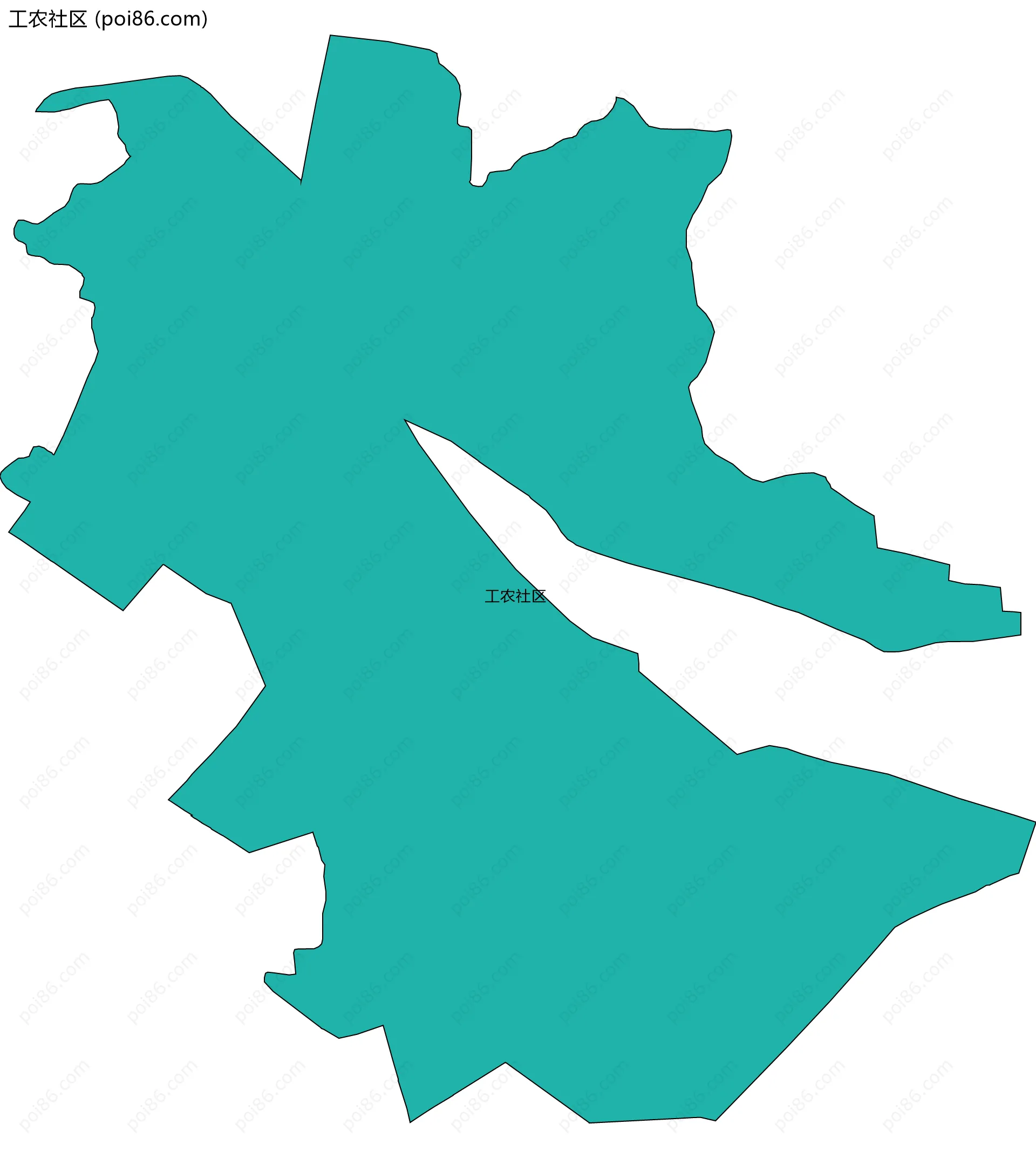 工农社区边界地图