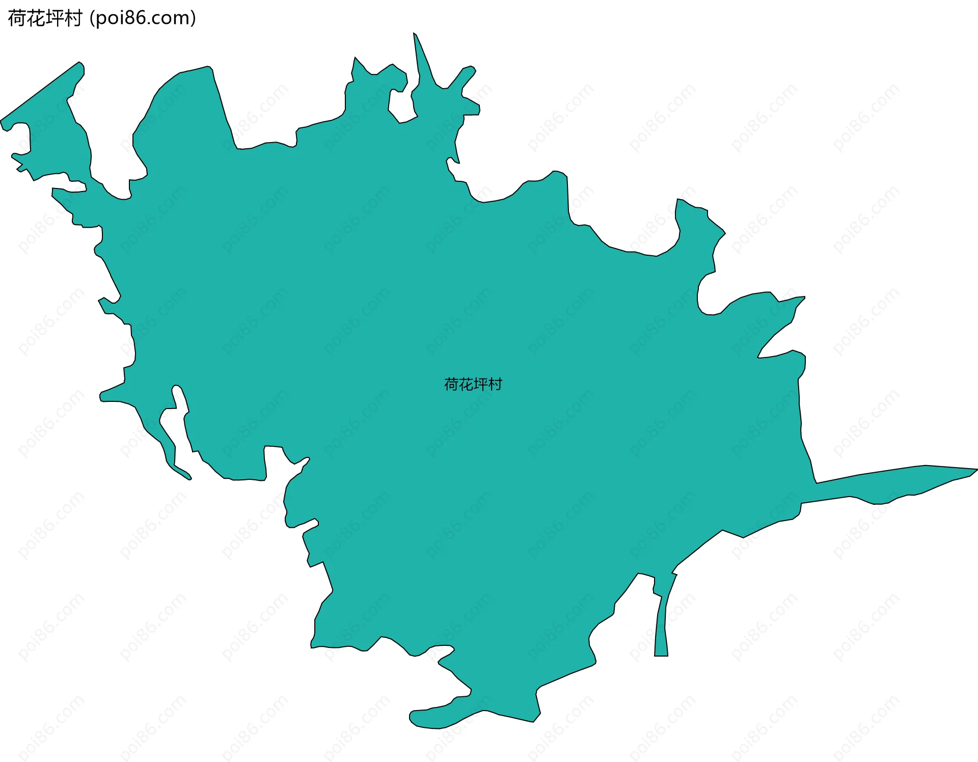 荷花坪村边界地图