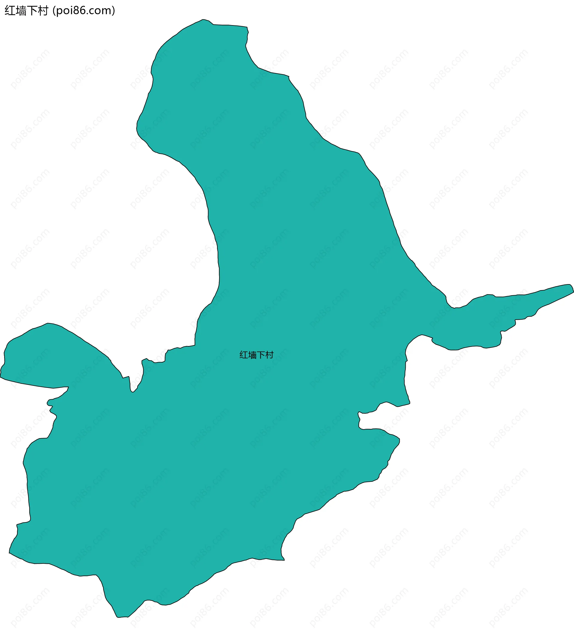 红墙下村边界地图