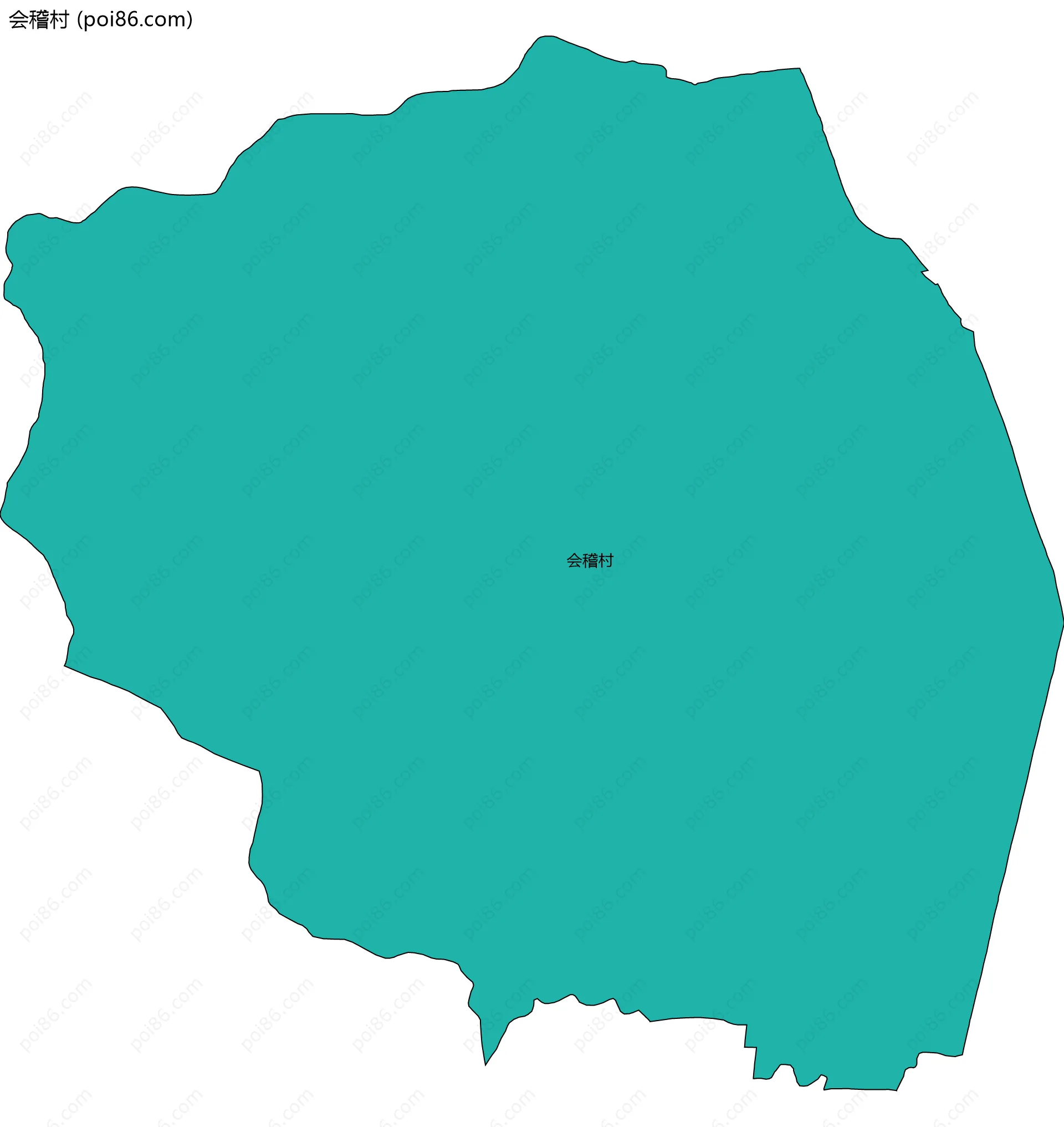 会稽村边界地图