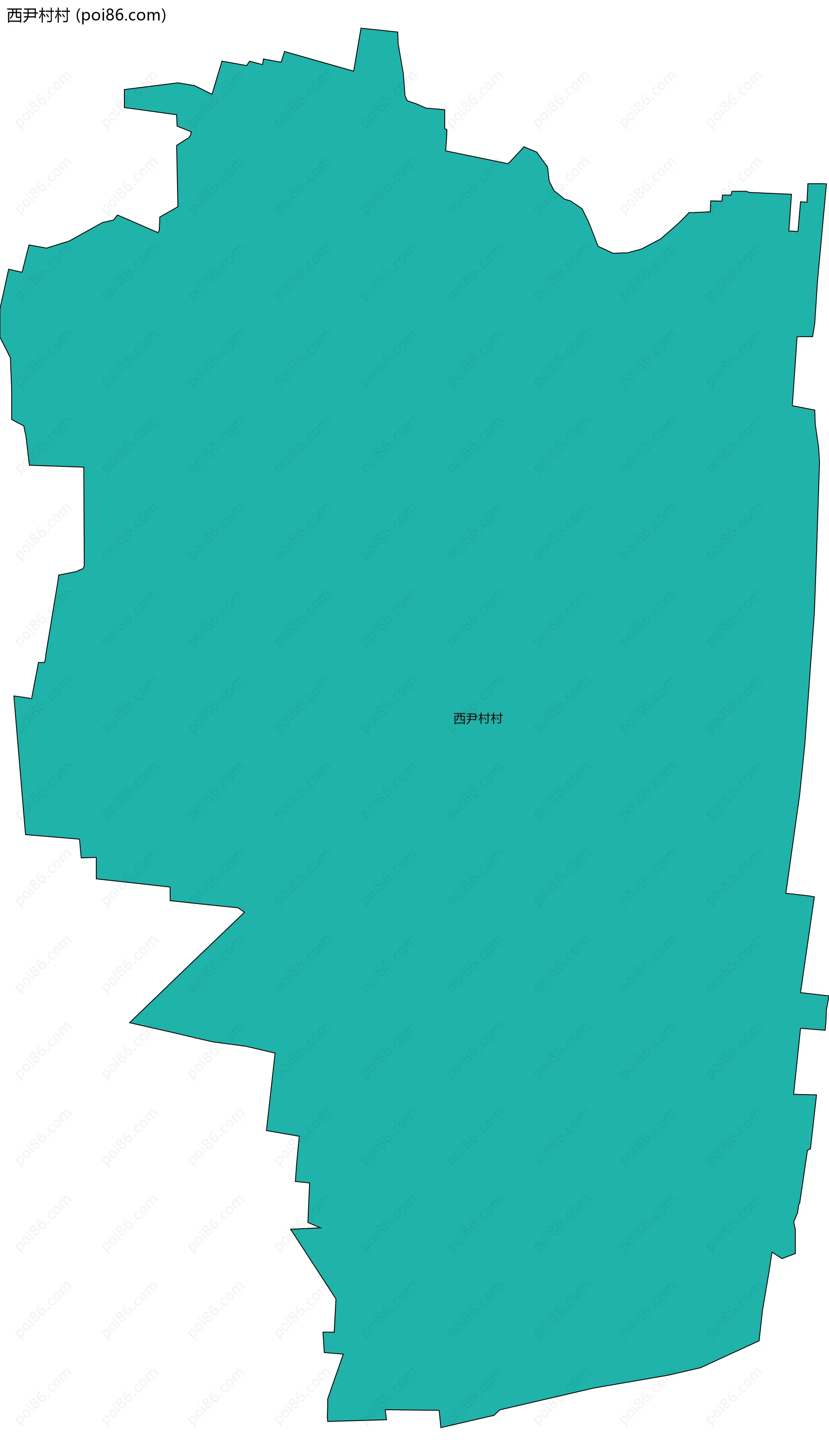 西尹村村边界地图