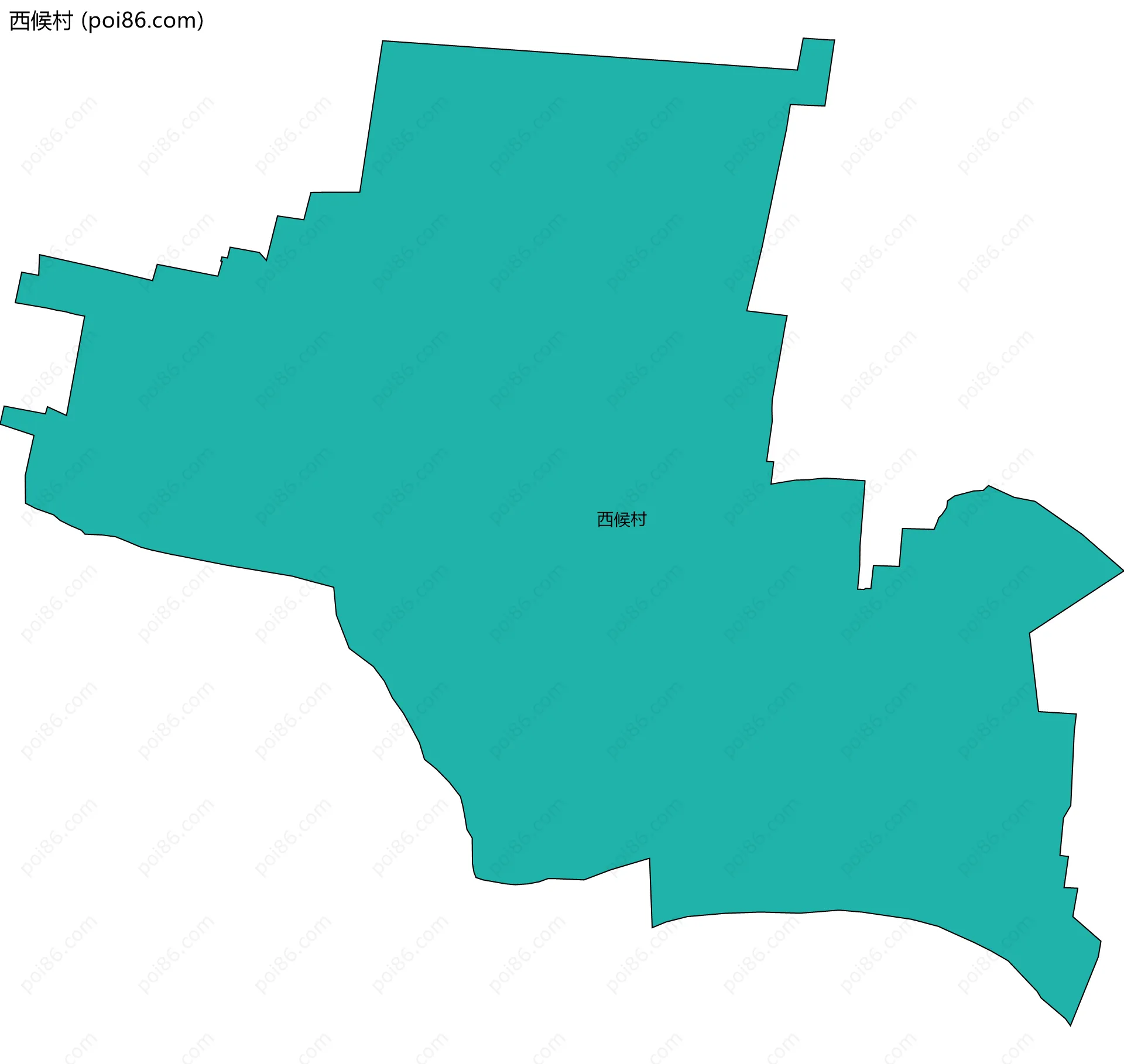 西候村边界地图