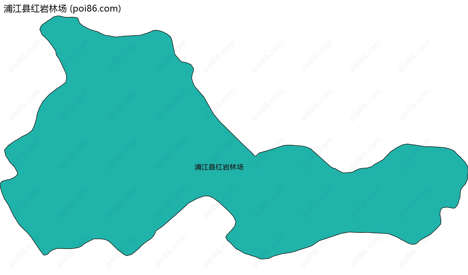 浦江县红岩林场边界地图(五级行政区划)