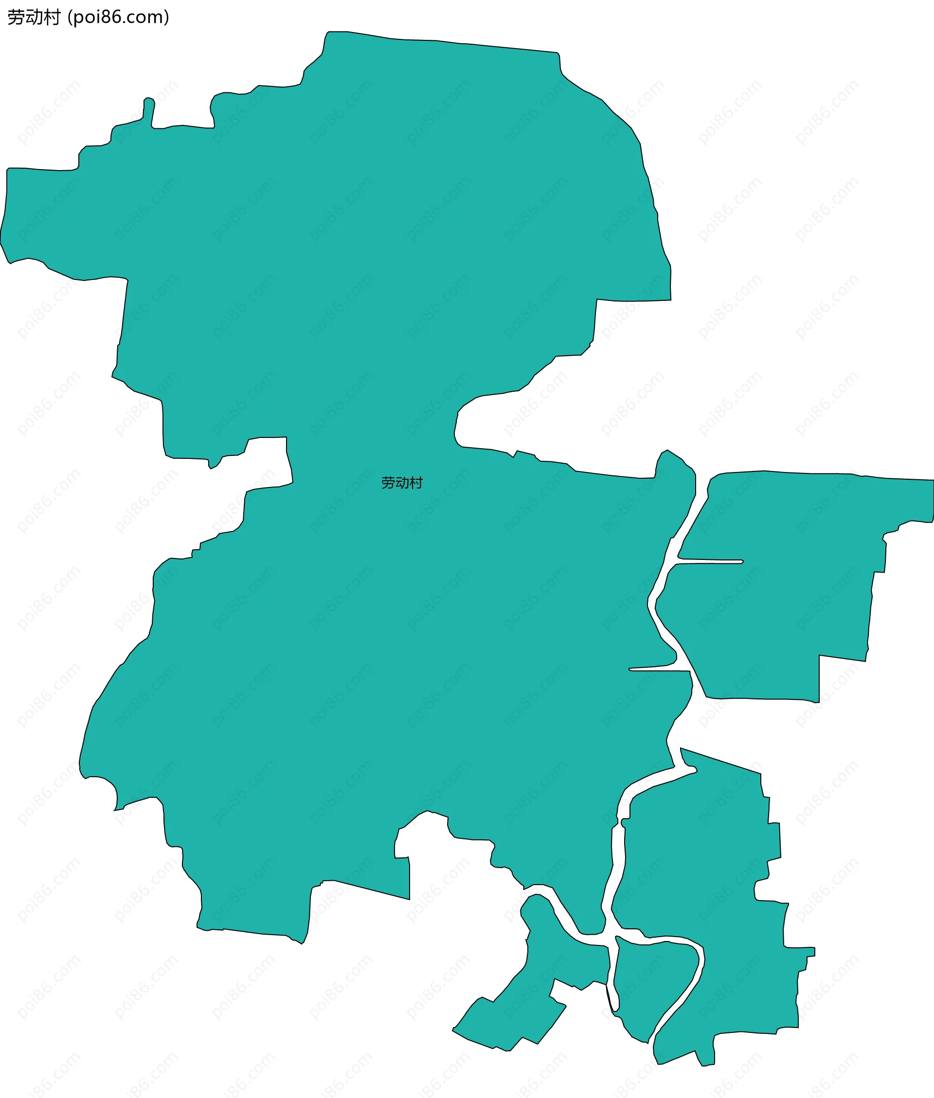 劳动村边界地图