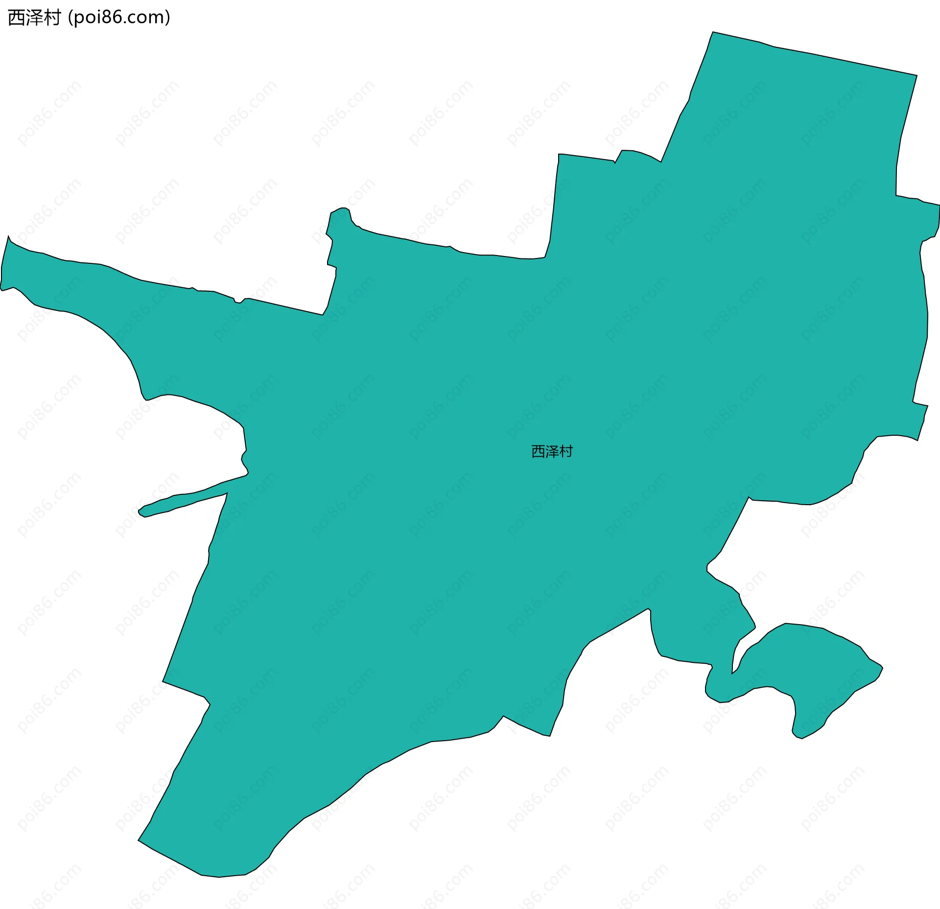 西泽村边界地图