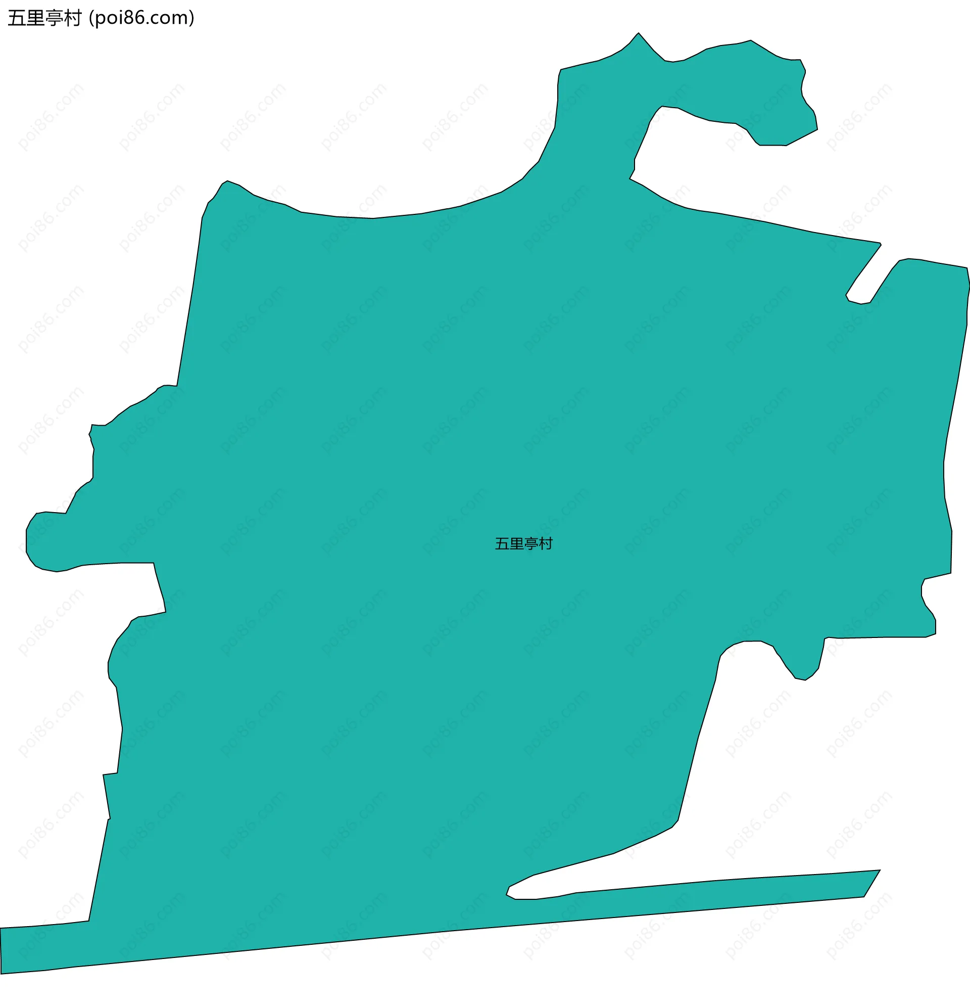 五里亭村边界地图