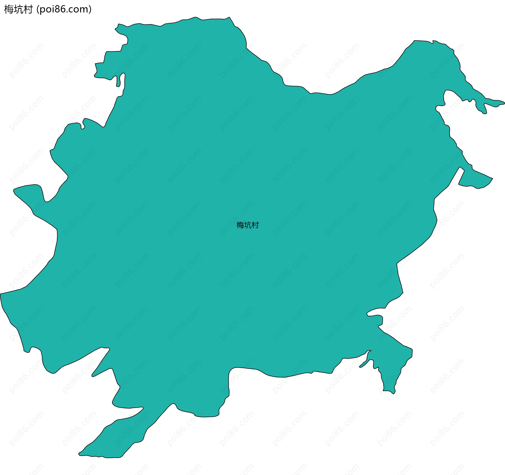 梅坑村边界地图