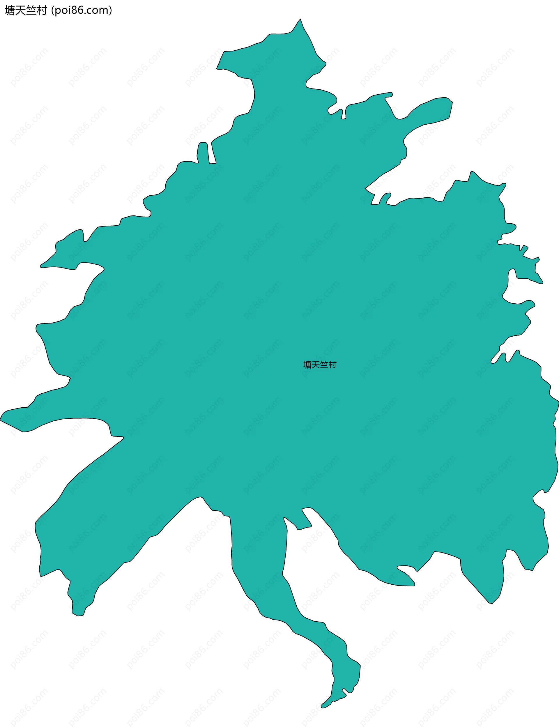 塘天竺村边界地图