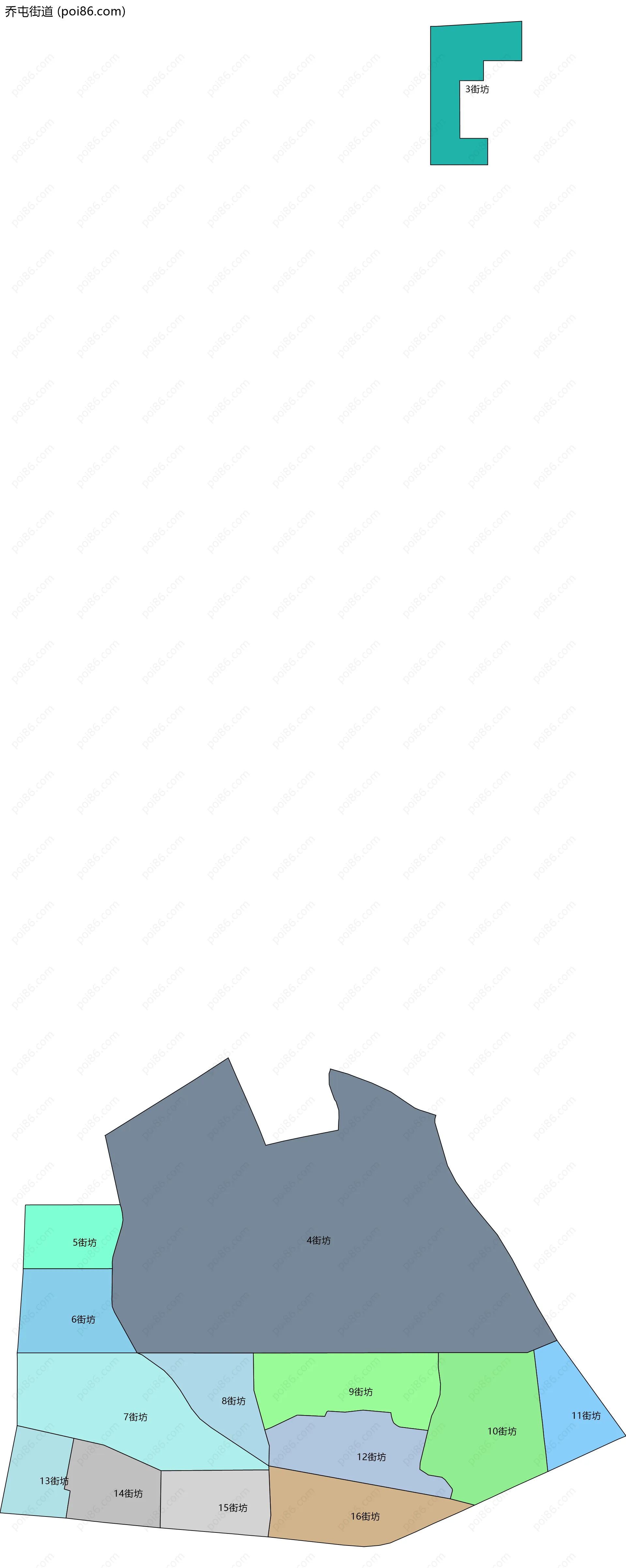 乔屯街道边界地图(五级行政区划)