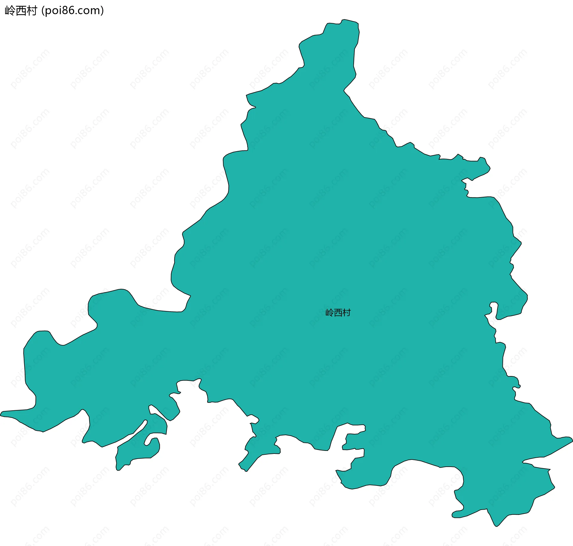 岭西村边界地图