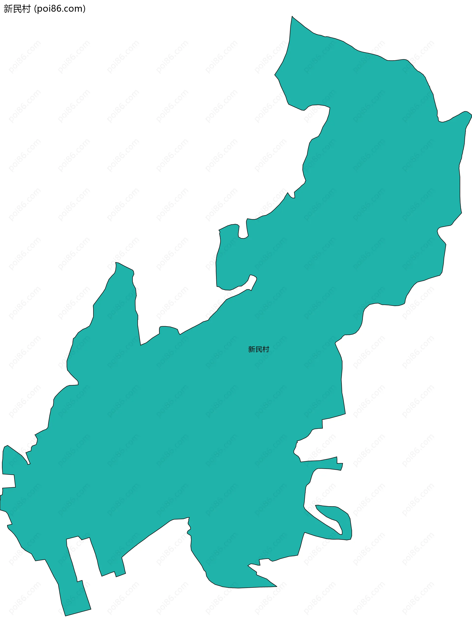 新民村边界地图