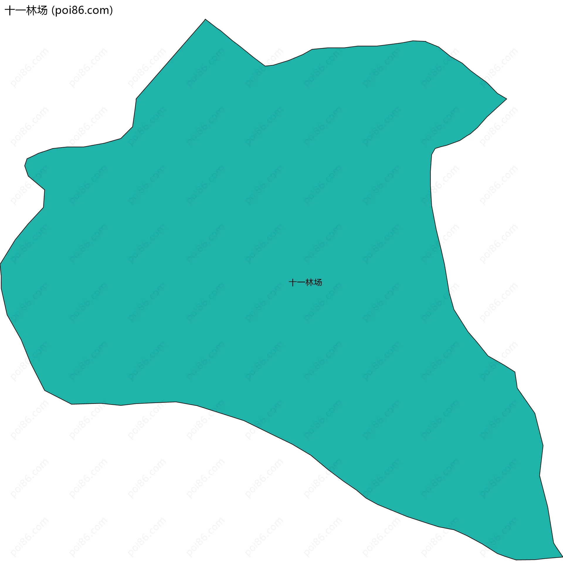 十一林场边界地图(五级行政区划)