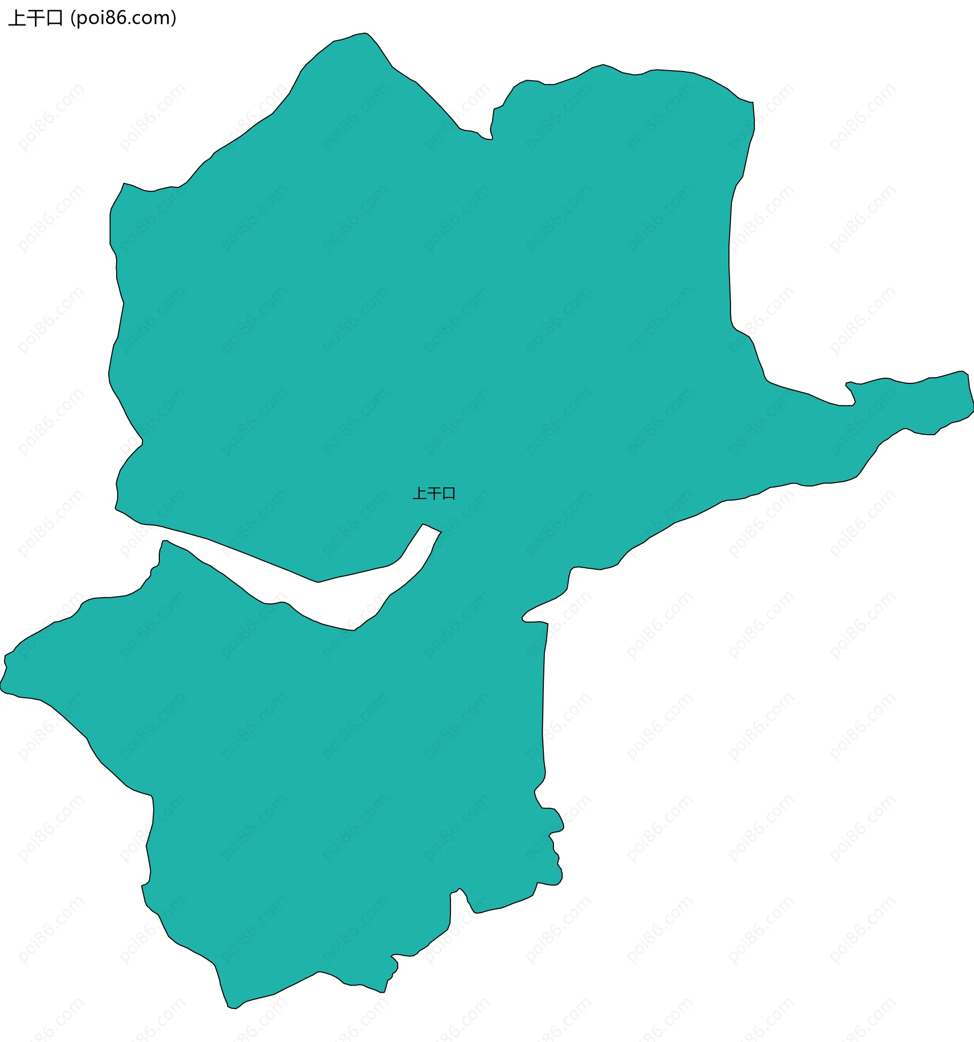 上干口边界地图