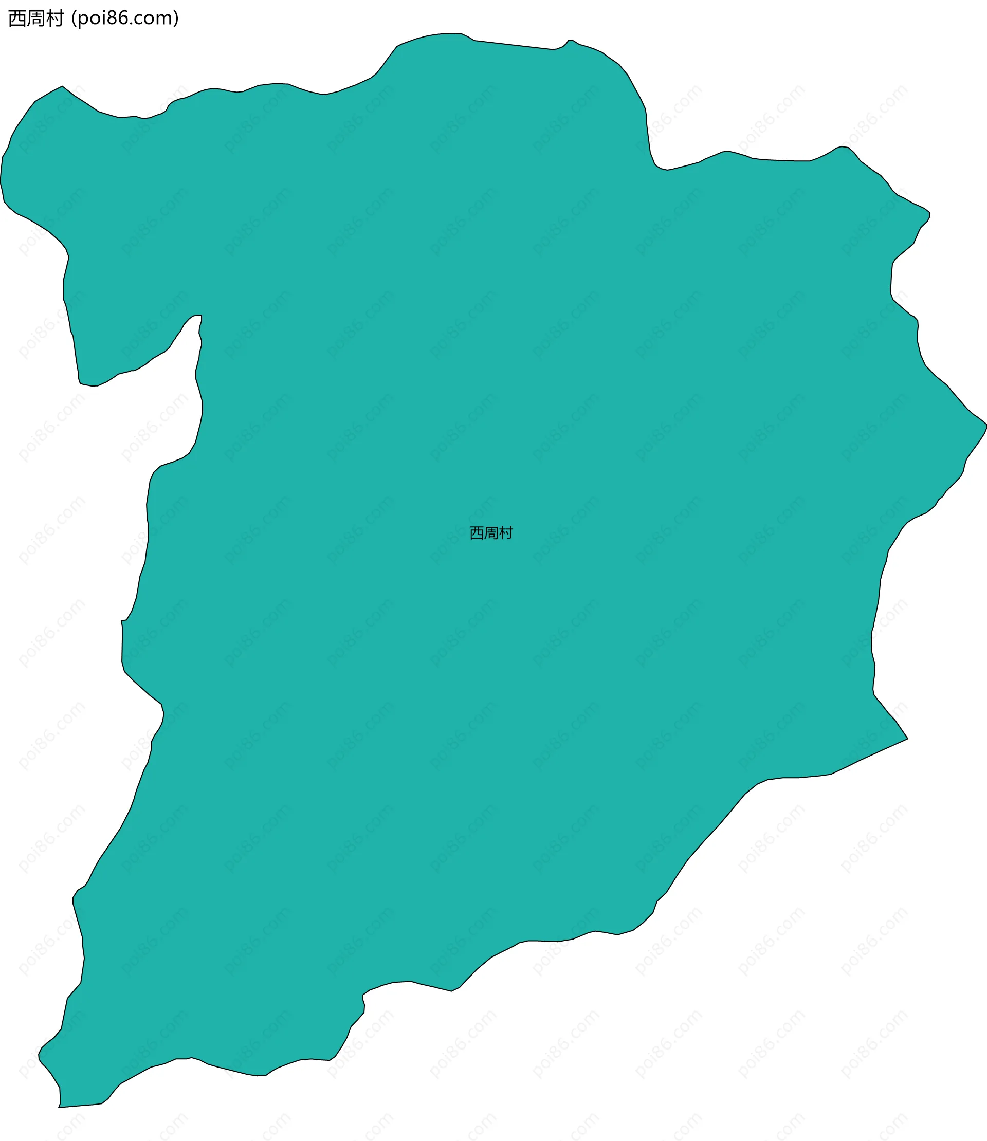 西周村边界地图
